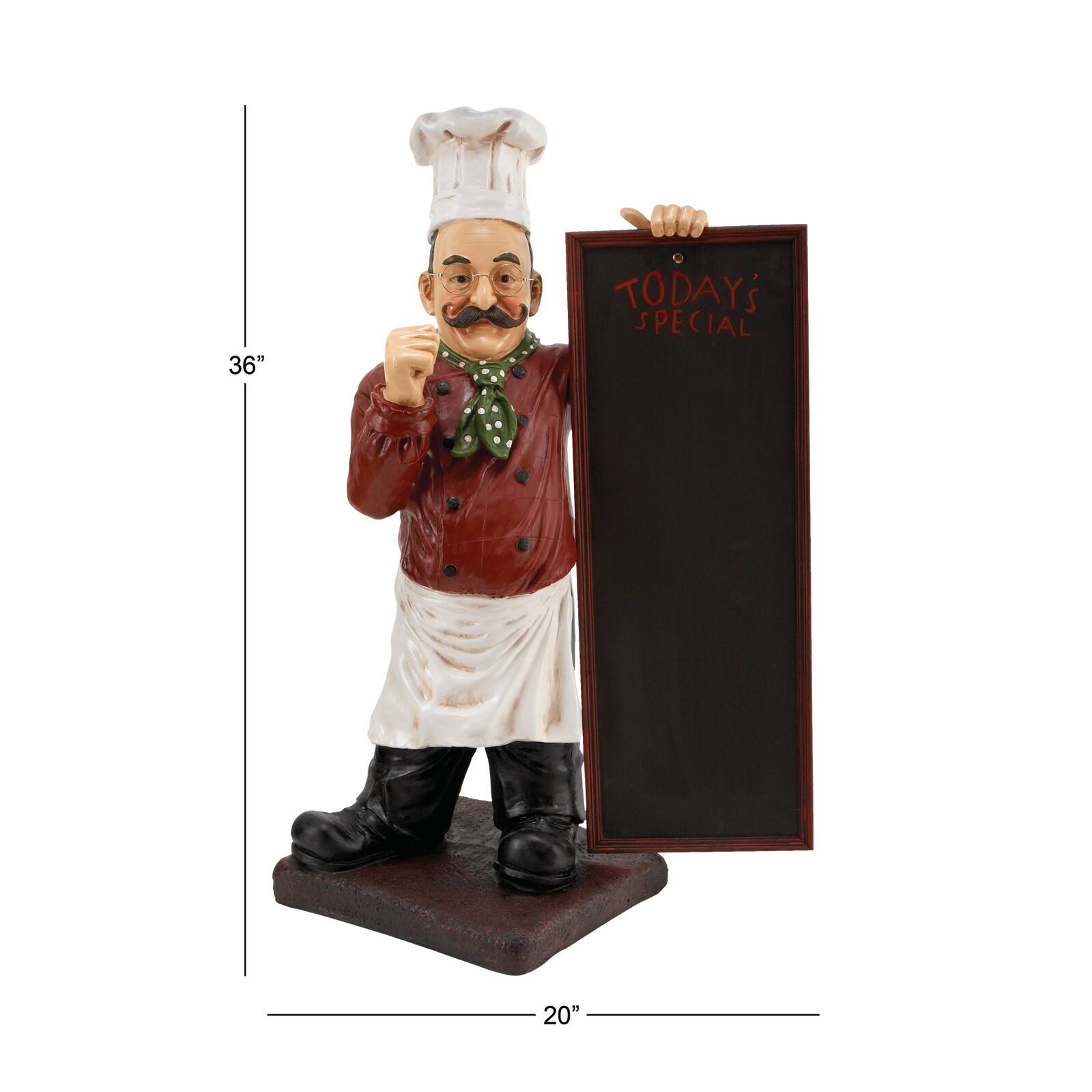 3ft. Multi Polystone Traditional Chef Chalkboard Sign