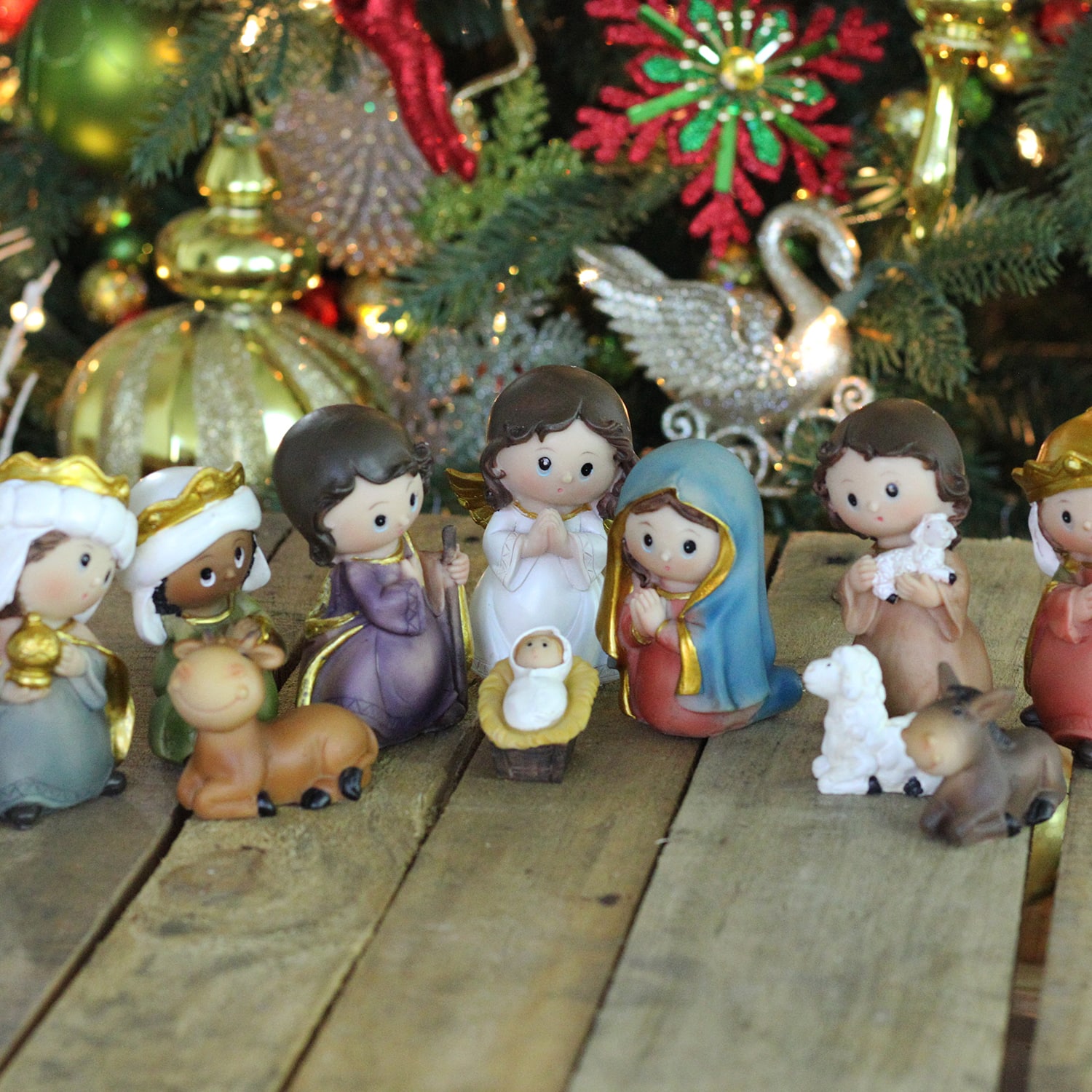 3.5&#x22; Nativity Figurine Set, 11pc.