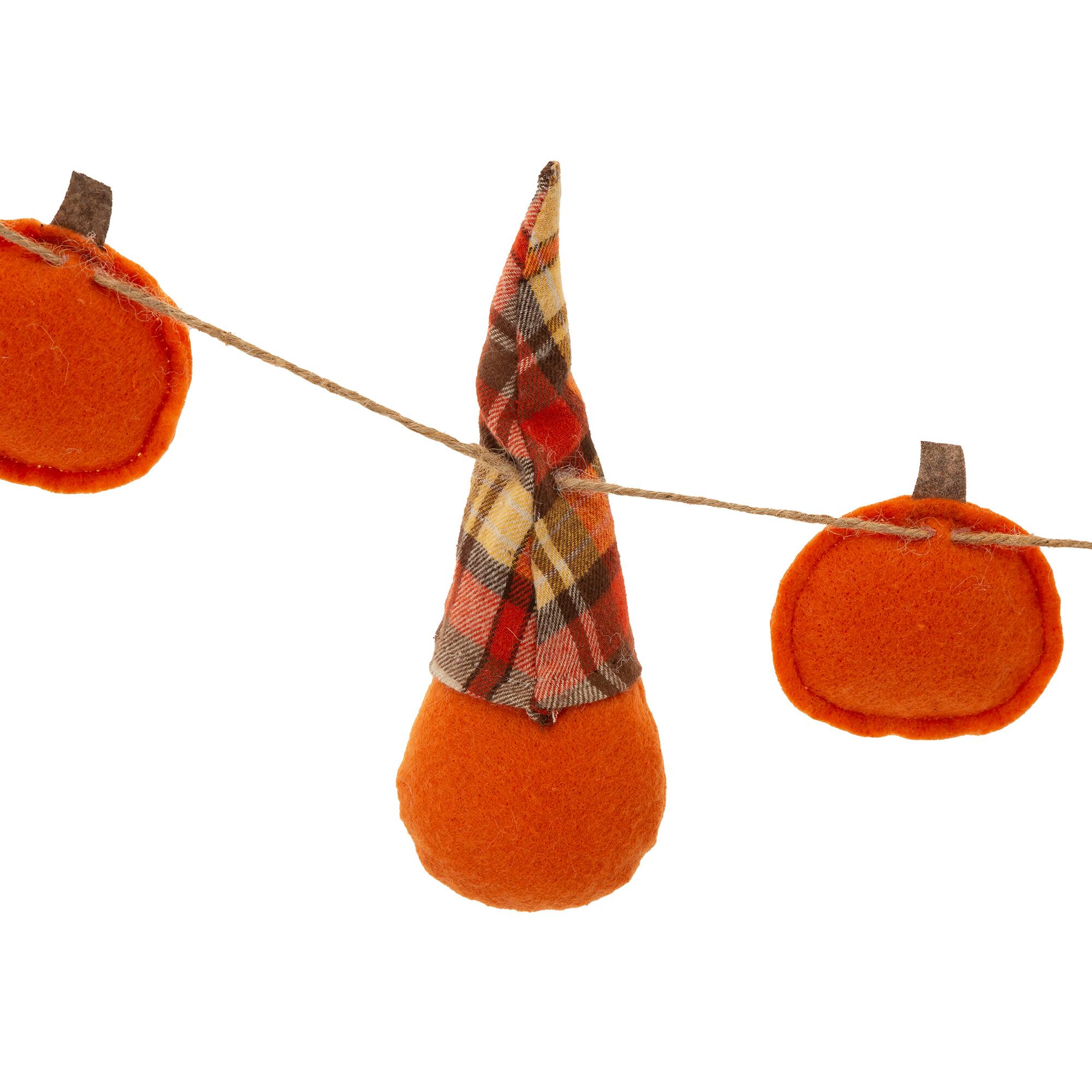 Glitzhome&#xAE; 6ft. Fall Gnomes Fabric Garland