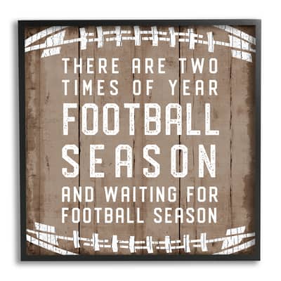 Stupell Industries Time of Year Football Season Rustic Sports Phrase Framed Wall Art in Black | 17" x 30" | Michaels®