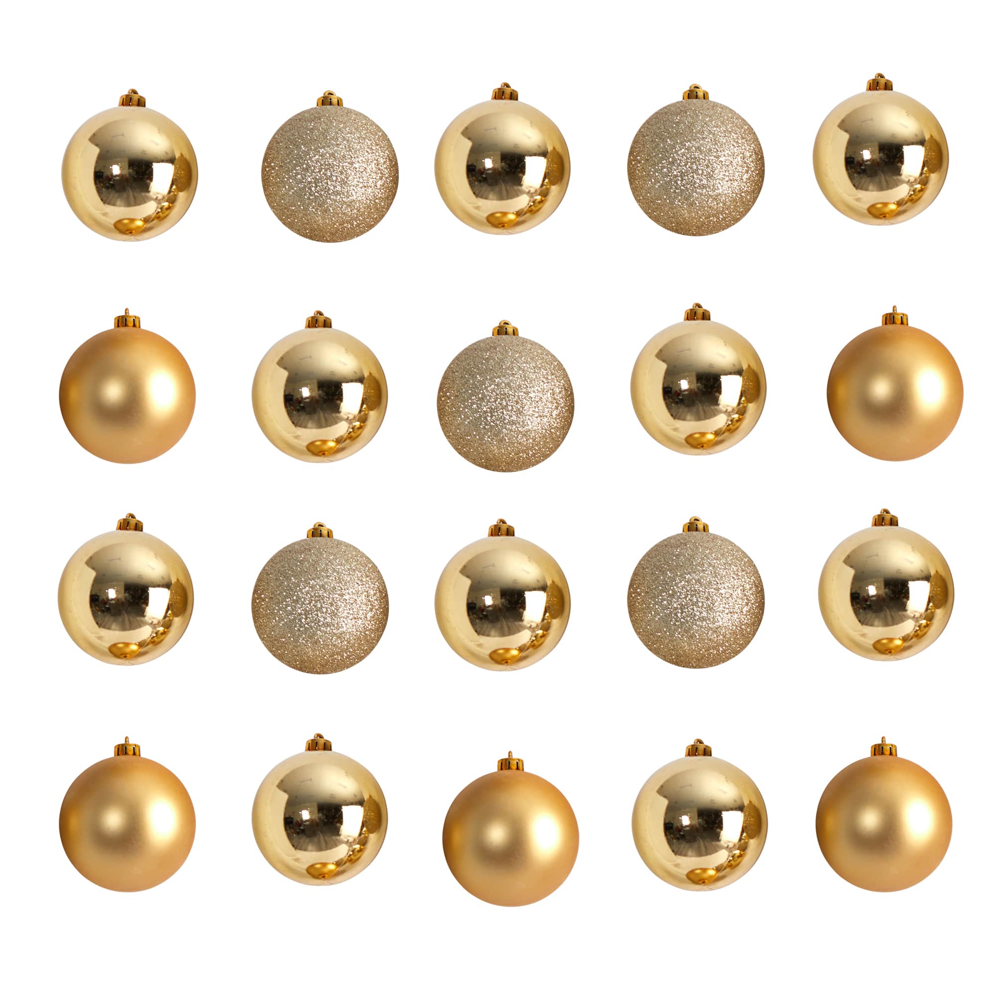 20ct. 3" Gold Shatterproof Christmas Ornaments