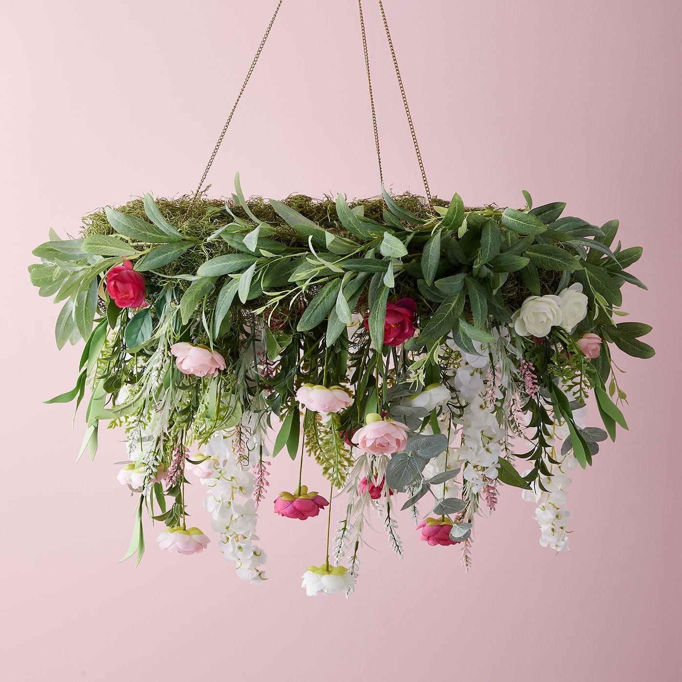 Ombr Pink Floral Chandelier