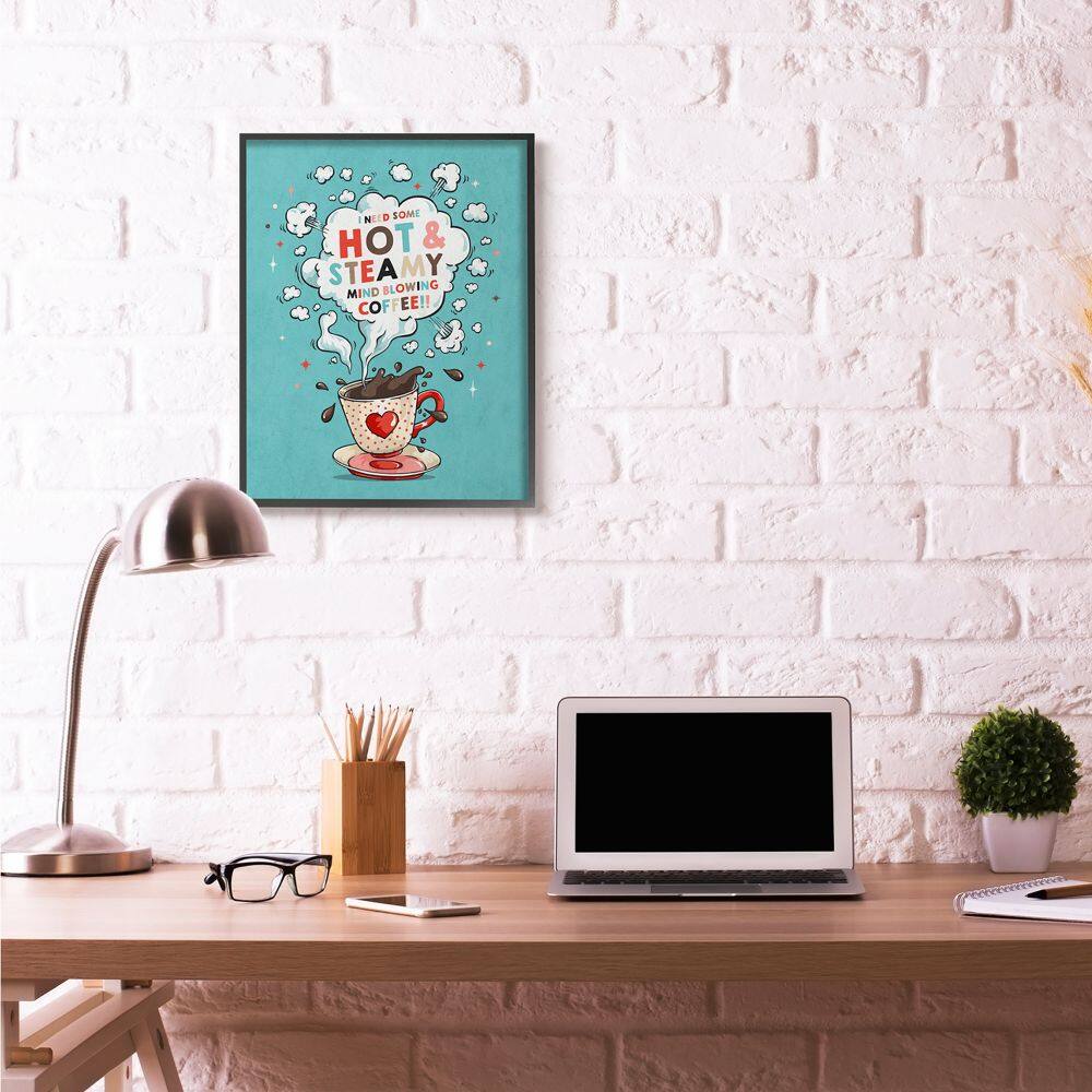 Stupell Industries Hot & Steamy Coffee Black Framed Wall Art