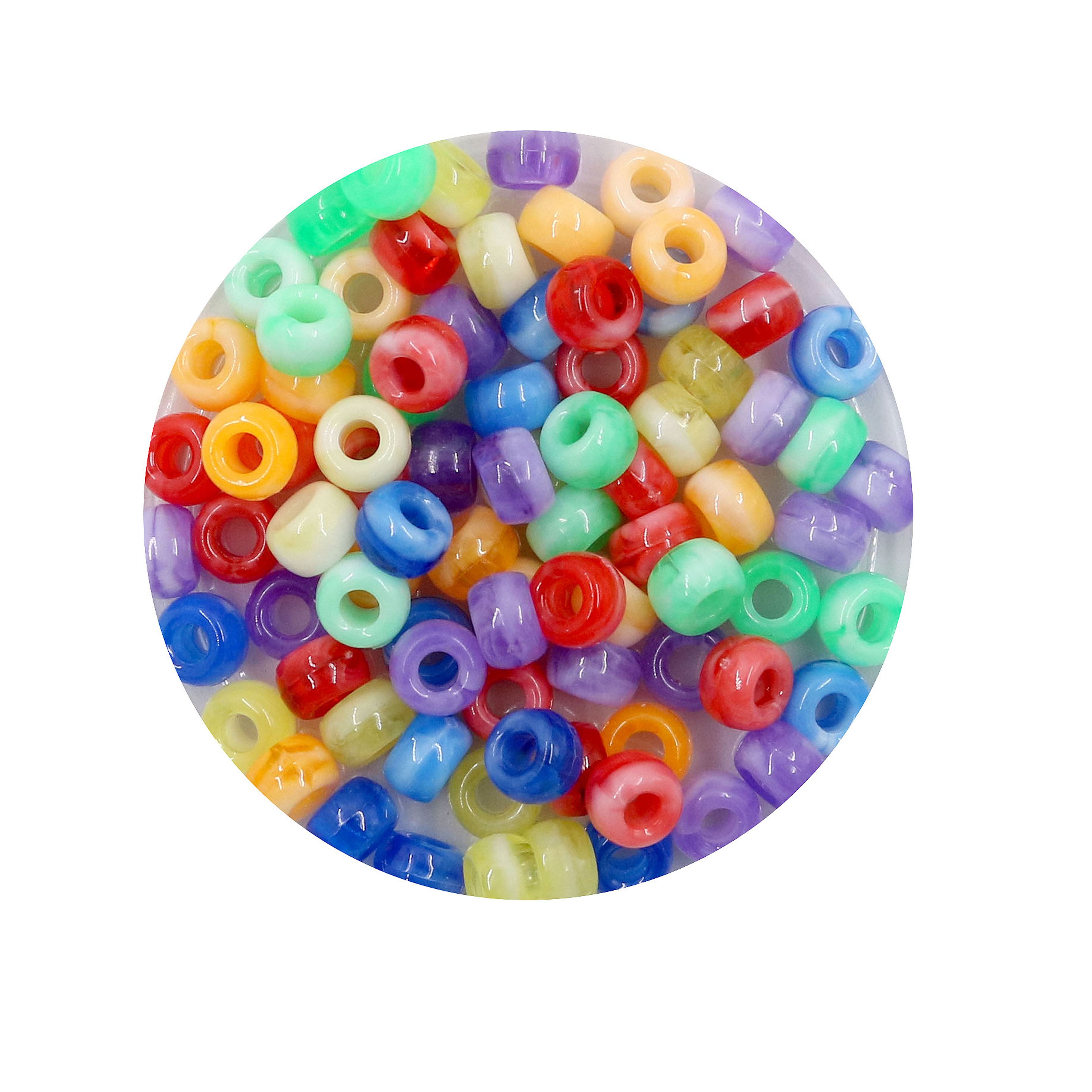 12 Packs: 180 ct. (2,160 total) 5mm x 8mm Tie Dye Pony Beads by Creatology™