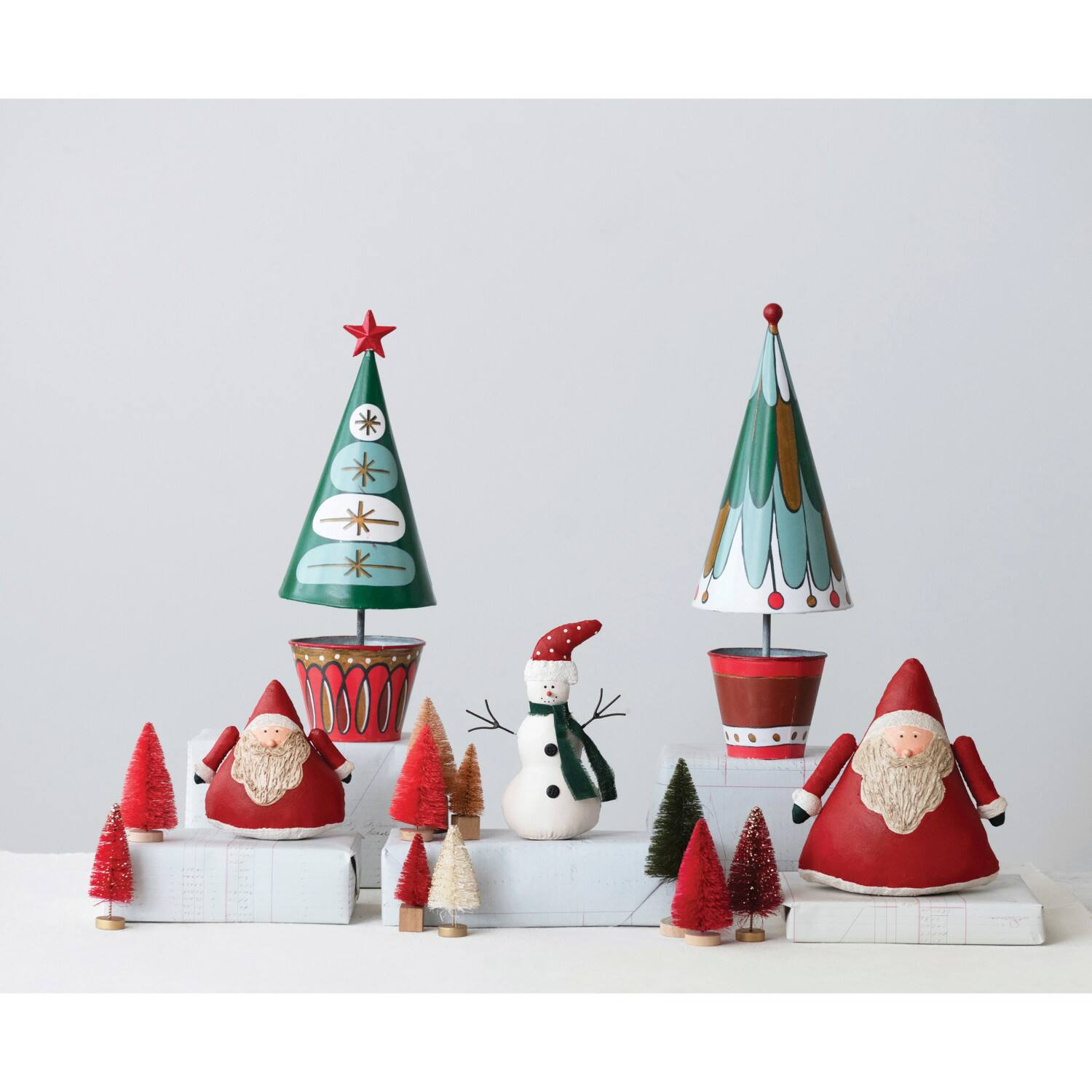 Hello Honey® Red Hand-Painted Canvas Santa Decoration