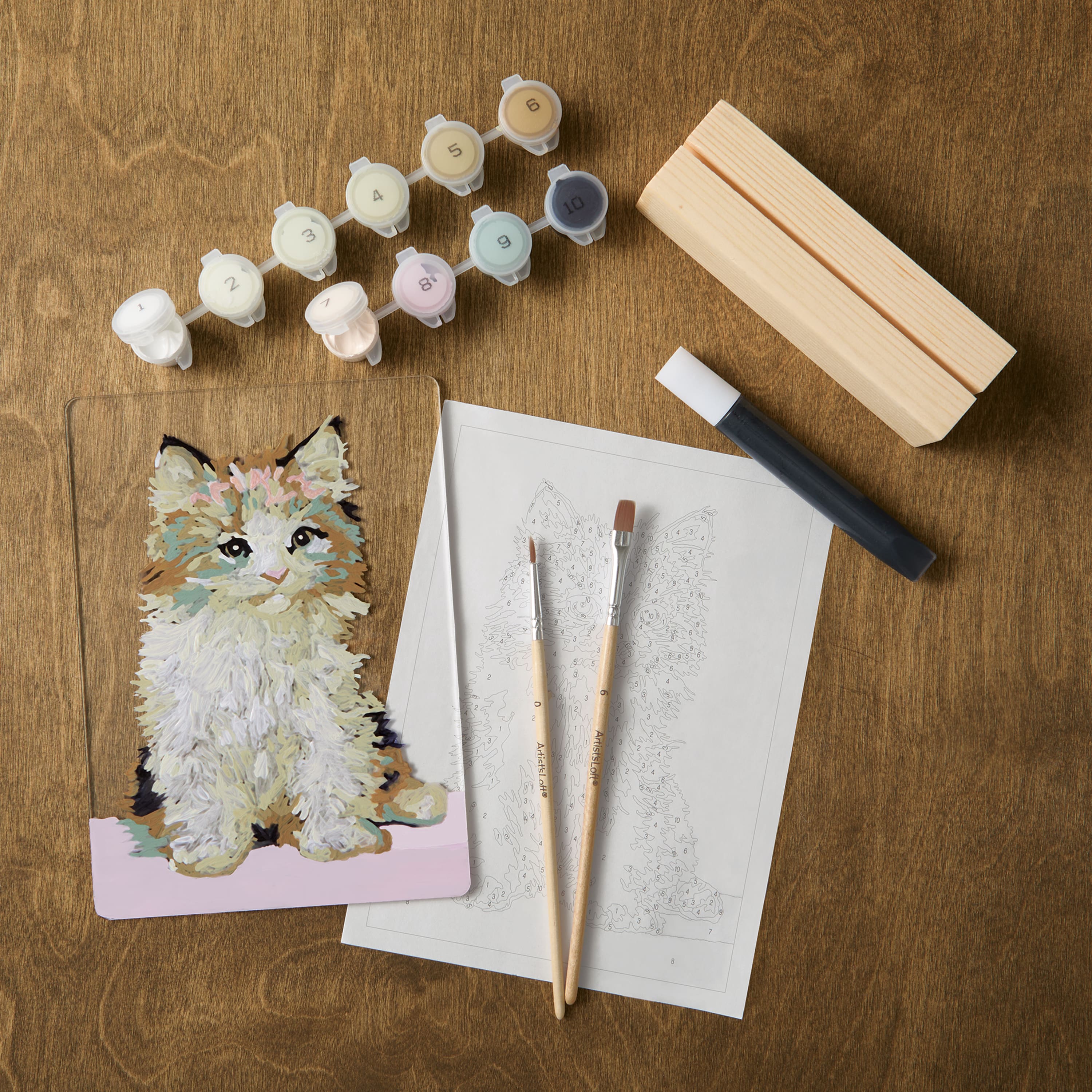 5" x 7" Kitten Paint-by-Number Acrylic Surface Kit by Artist's Loft®