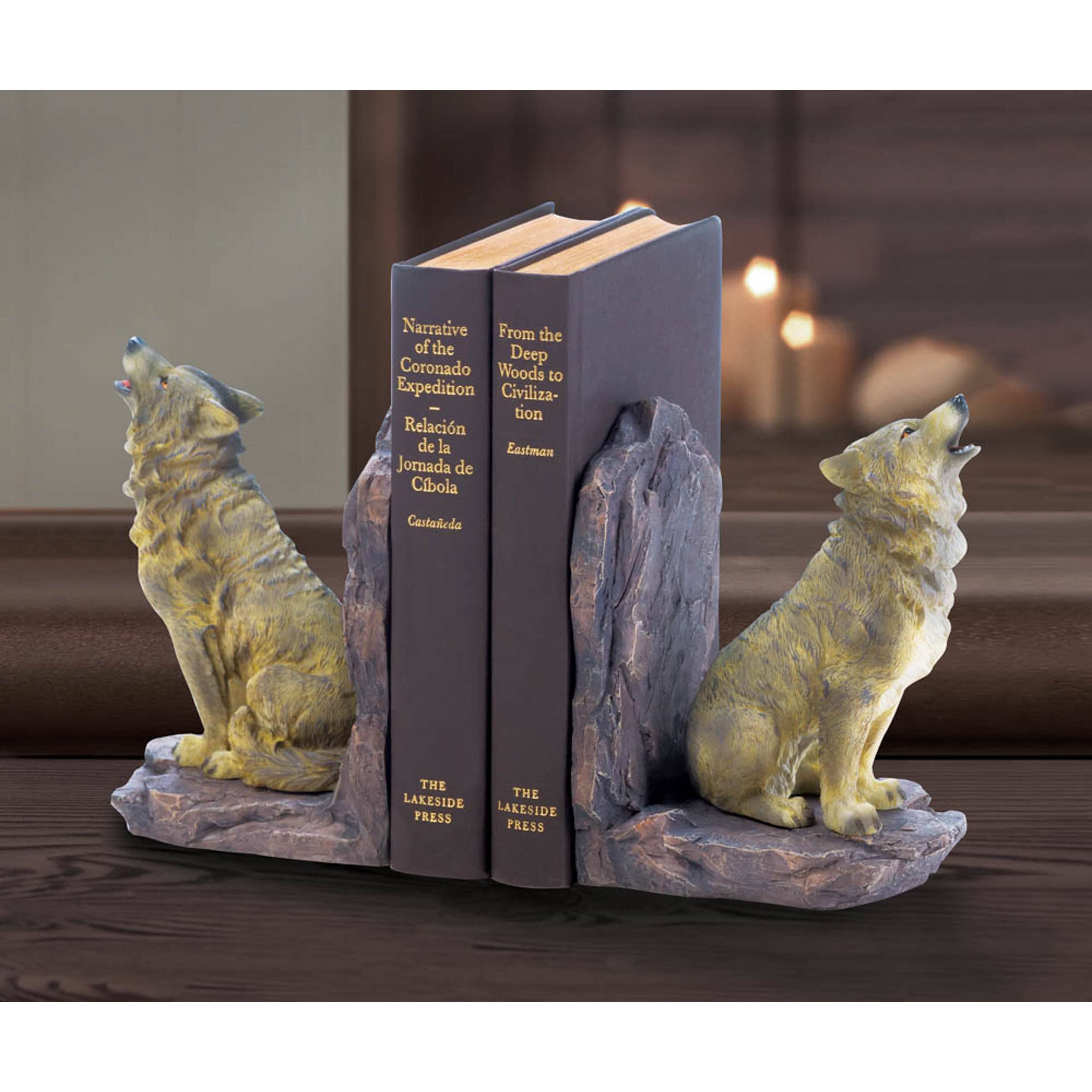 5.5&#x22; Howling Wolf Bookends