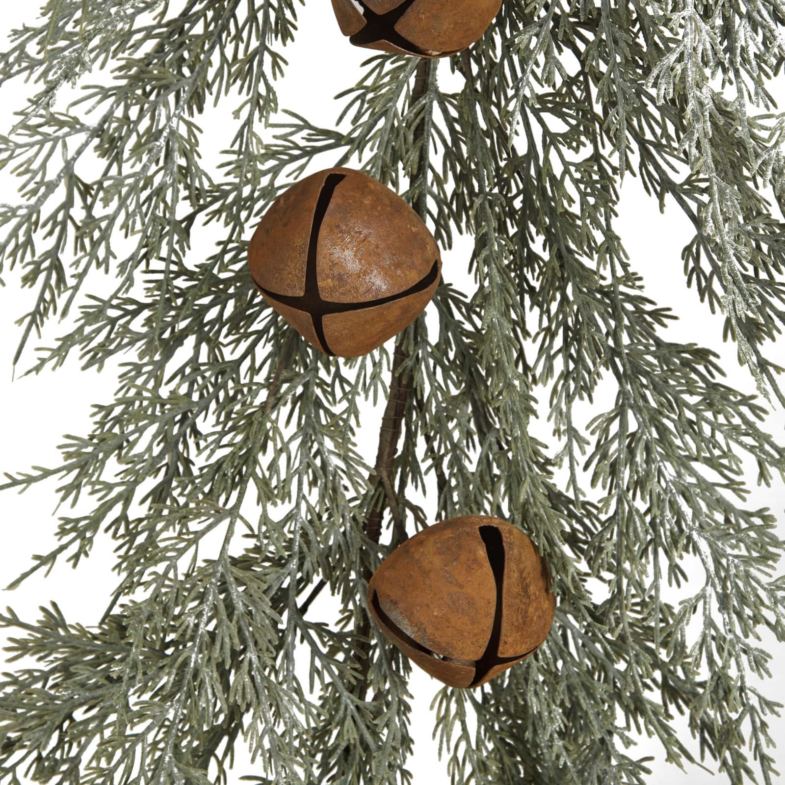 Hello Honey 6ft. Faux Cedar Garland with Rust Finish Metal Bells