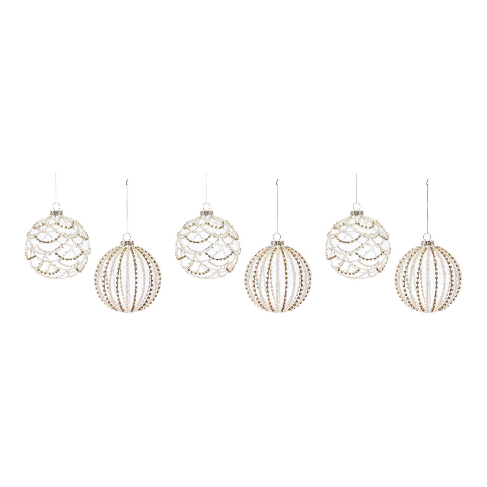 6ct. 4&#x22; Jeweled Glass Ball Ornaments
