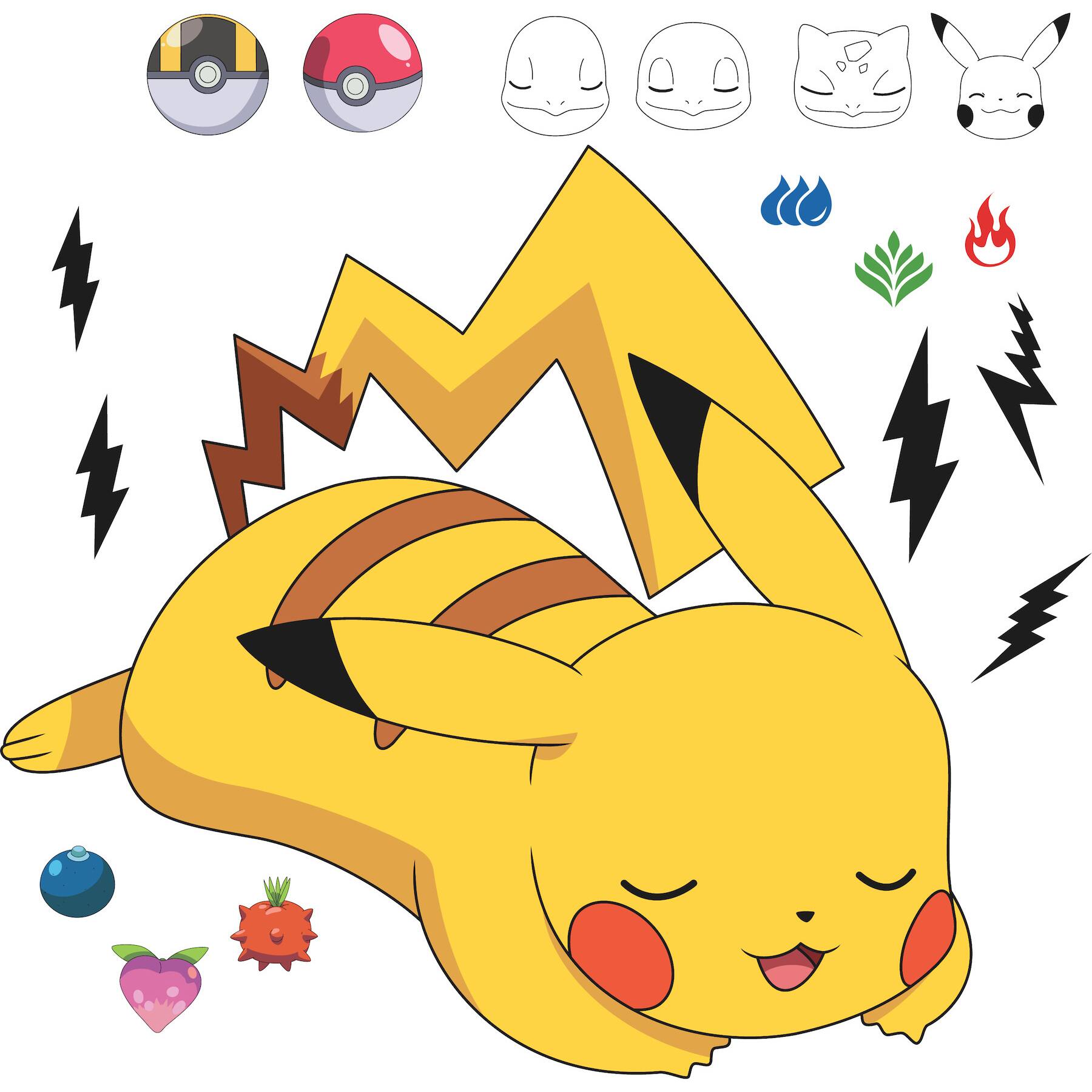 RoomMates Pokemon Sleeping Pikachu Giant Peel & Stick Wall Decals
