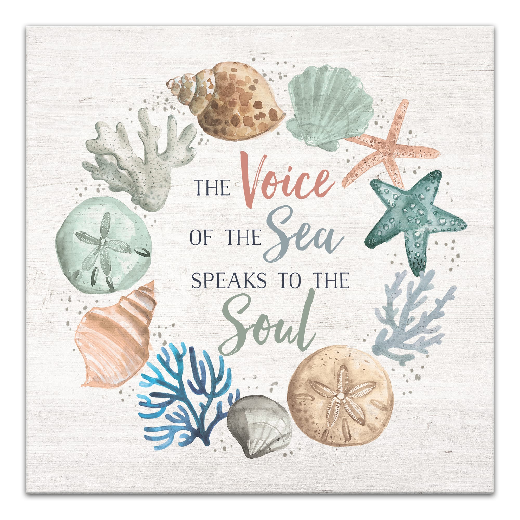 Voice Of The Sea Wreath Canvas Wall Art