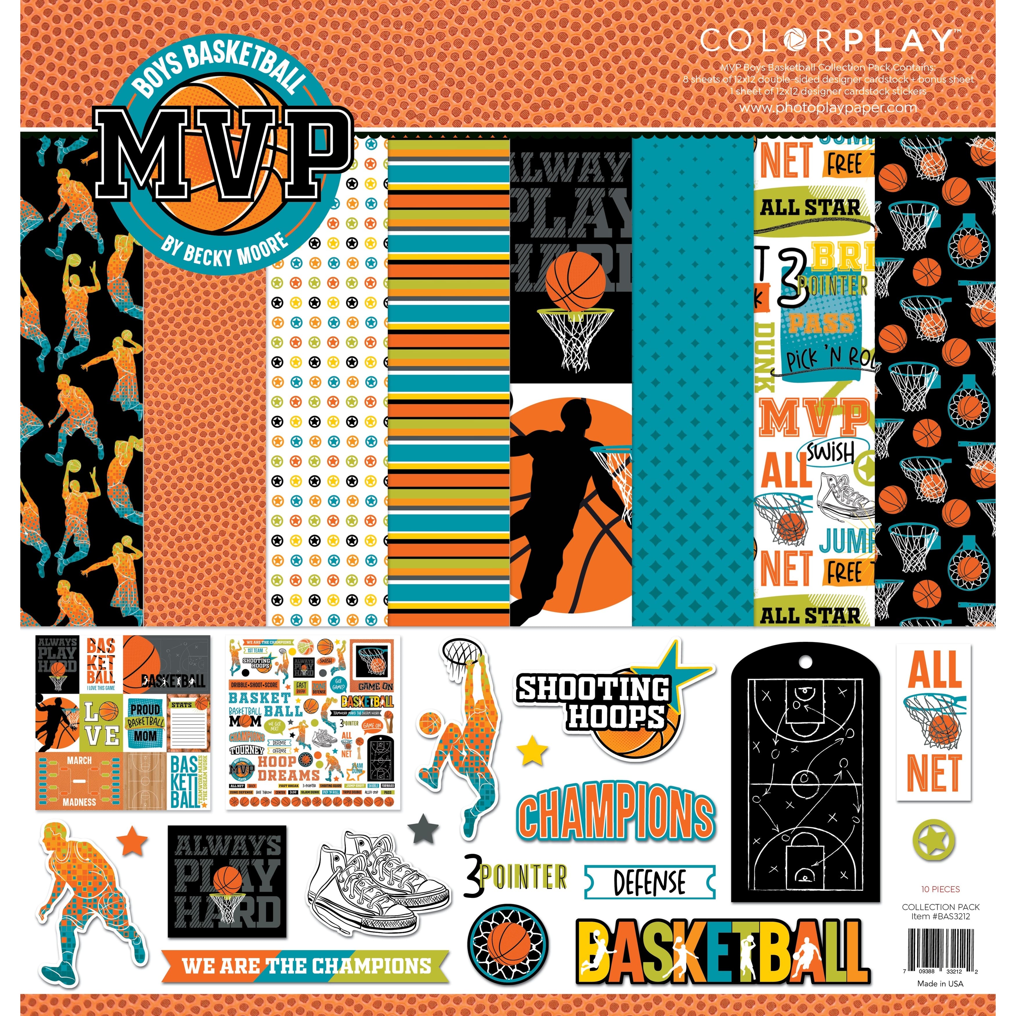 ColorPlay Collection Pack 12&#x22; x 12&#x22;, MVP Basketball Boys