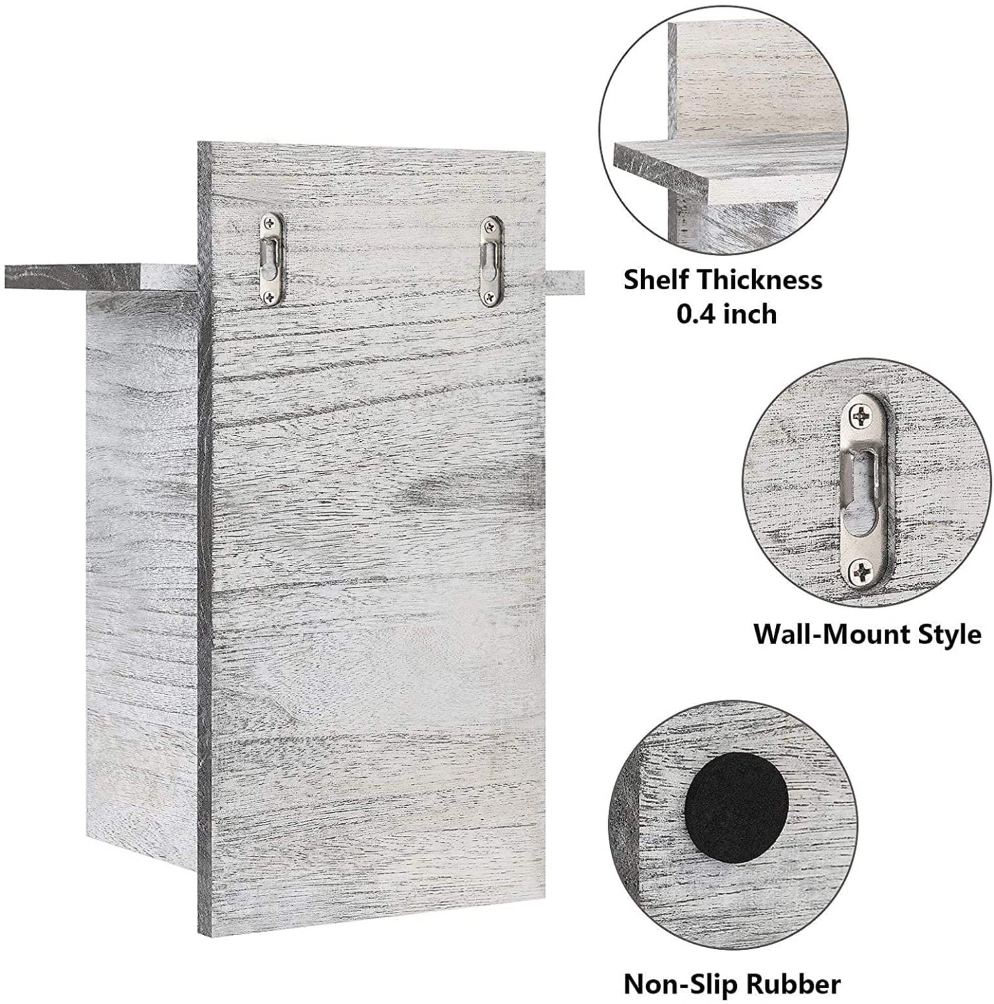 NEX™ 14" Rustic White Wall Mounted Toilet Paper Holder with Shelf