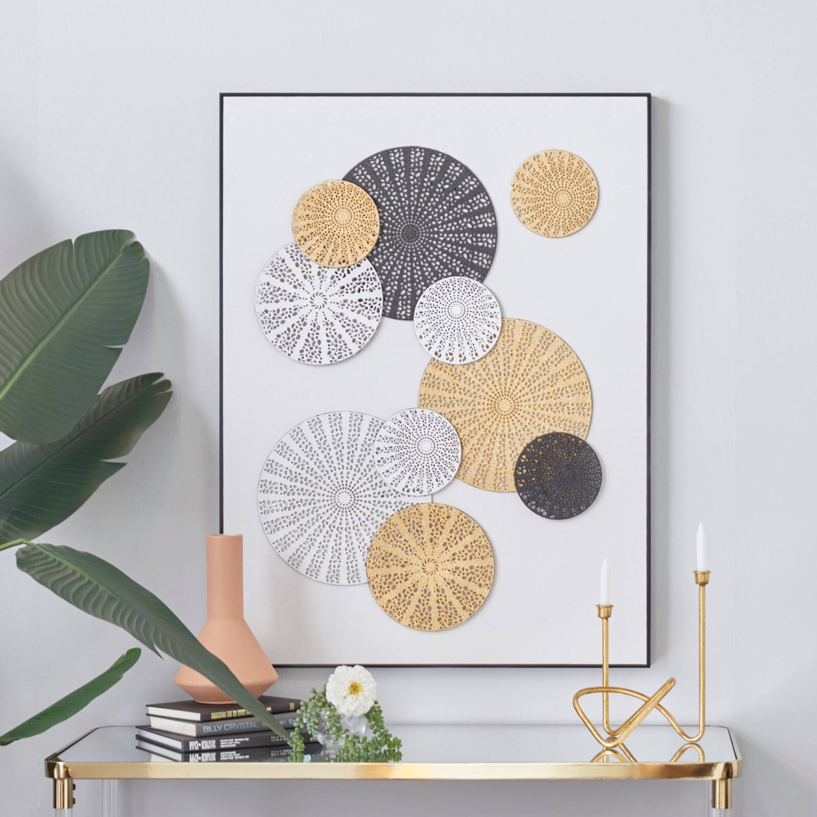 White Canvas Contemporary Wall Art, 40&#x22; x 30&#x22; x 1&#x22;