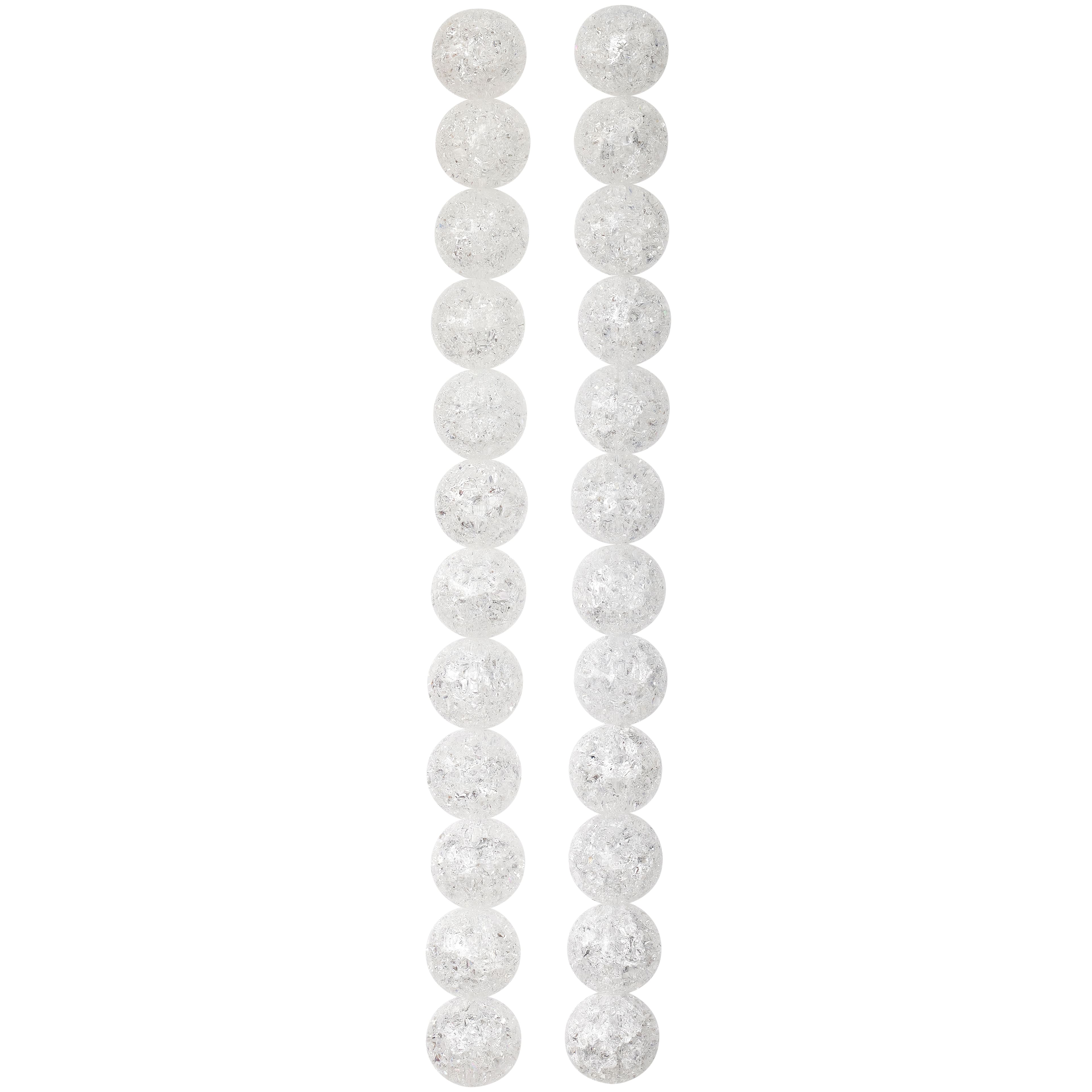 12 Pack:  Crystal Quartz Round Beads, 8mm by Bead Landing&#x2122;