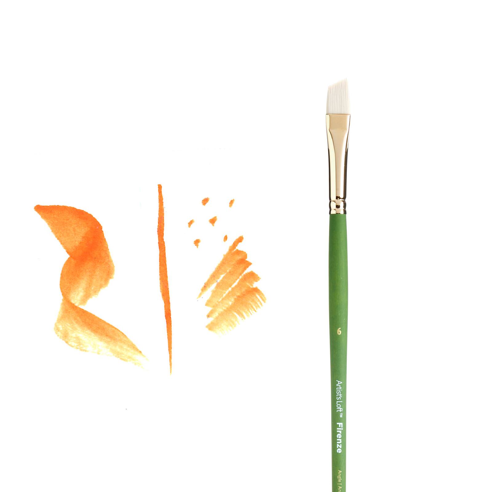 12 Pack: Firenze Long Handle Angular Brush by Artist's Loft™