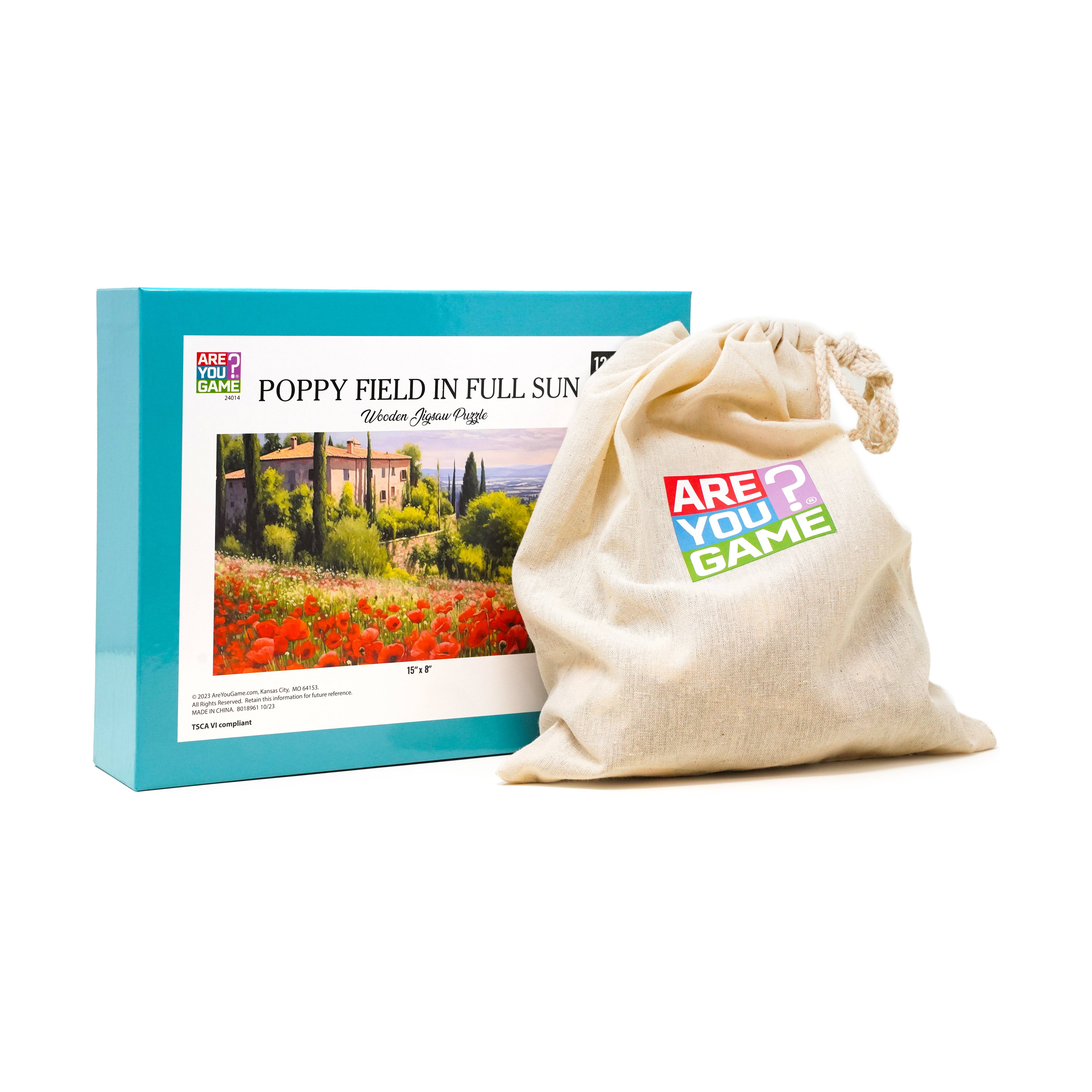 Wooden Jigsaw Puzzle - Poppy Field in Full Sun: 221 Pcs