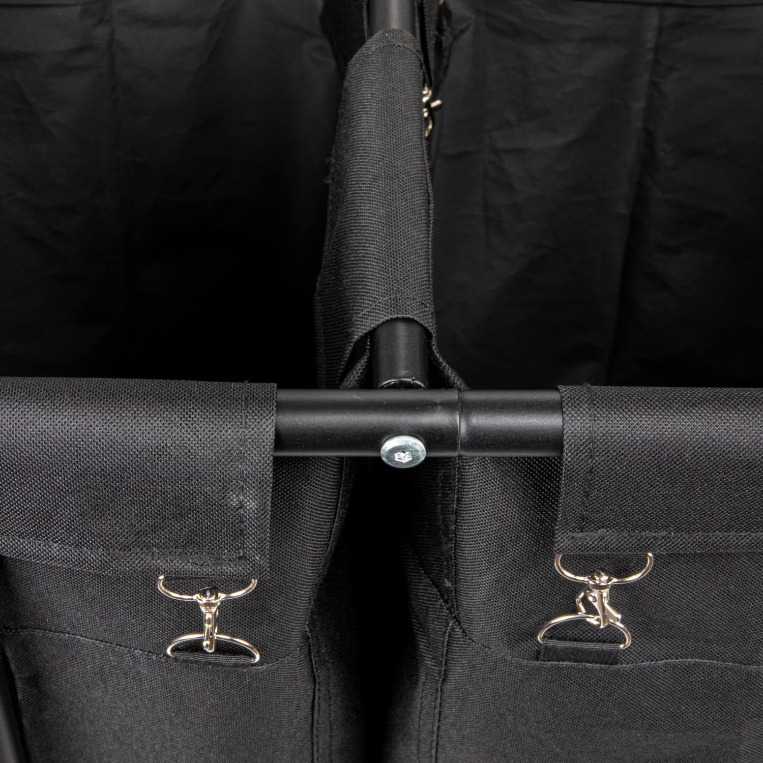 Household Essentials 34" Long Black 3-Bag Rolling Laundry Sorter