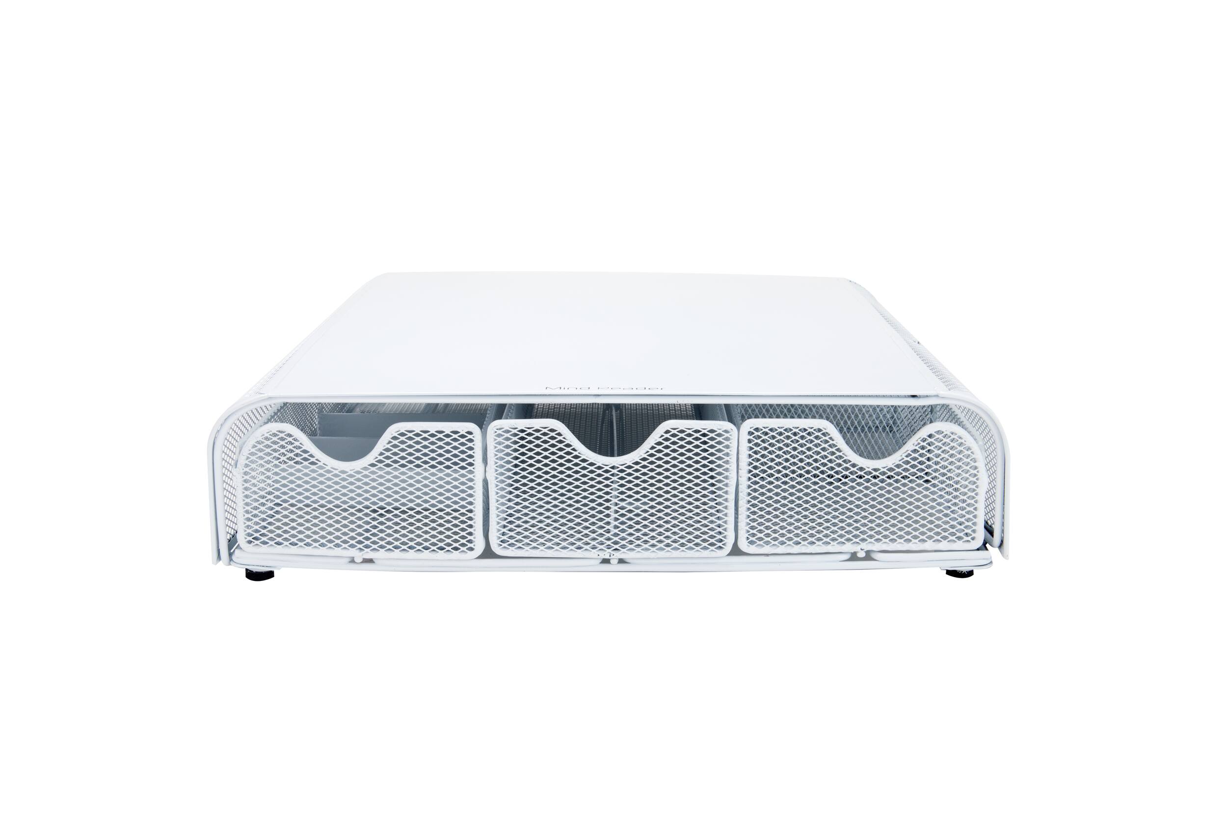 Mind Reader Mesh Storage Monitor Stand in White | 12.87" x 13.46" x 2.72" | Michaels®