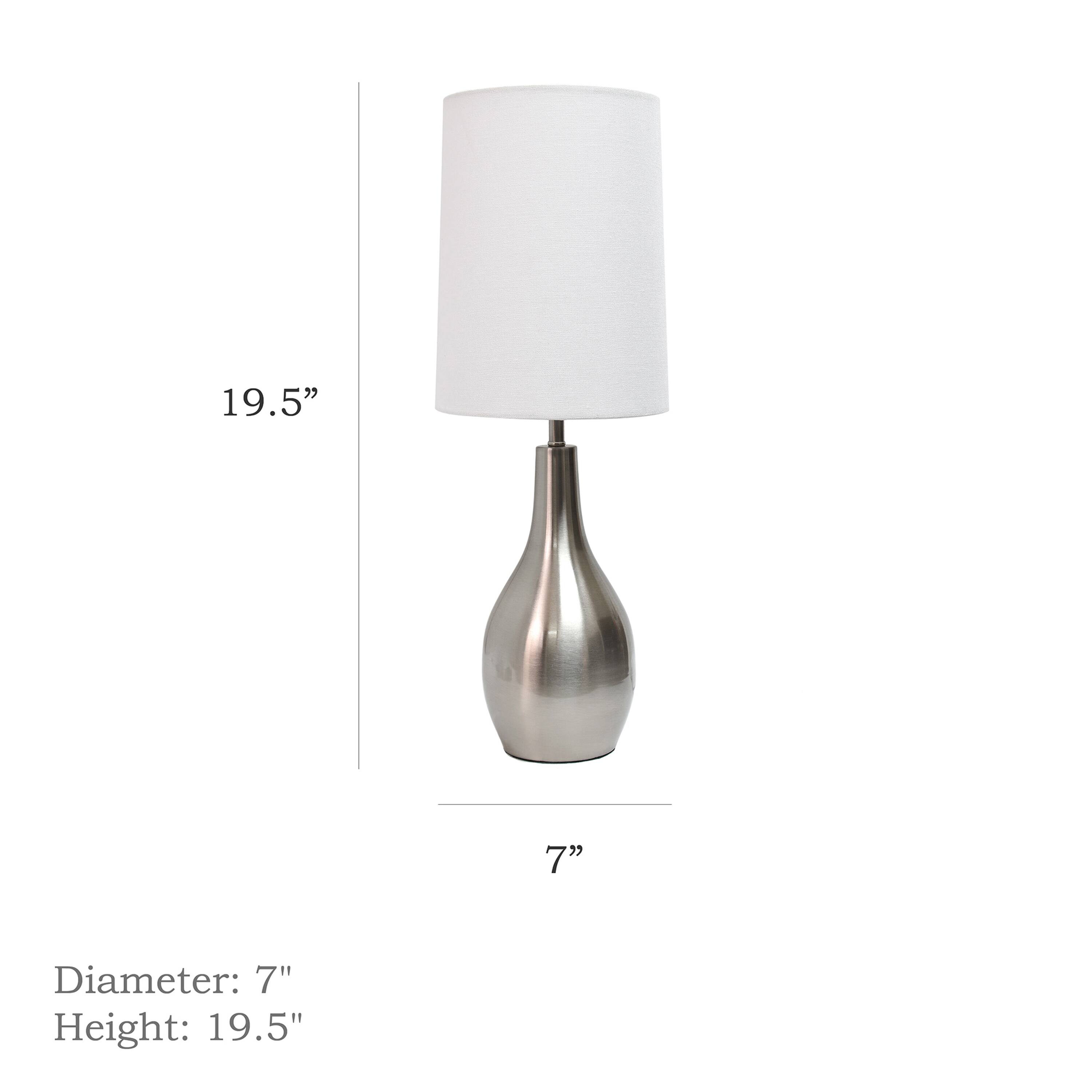 Simple Designs 19.5&#x22; Tear Drop Table Lamp with Fabric Drum Shade