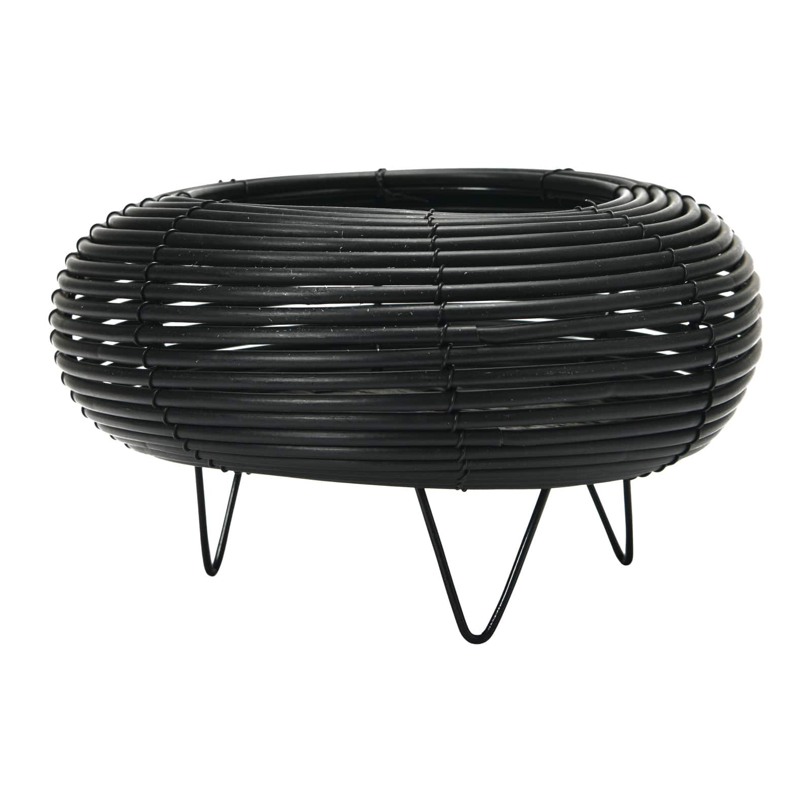 6&#x22; Black Plastic Planter with Metal Feet