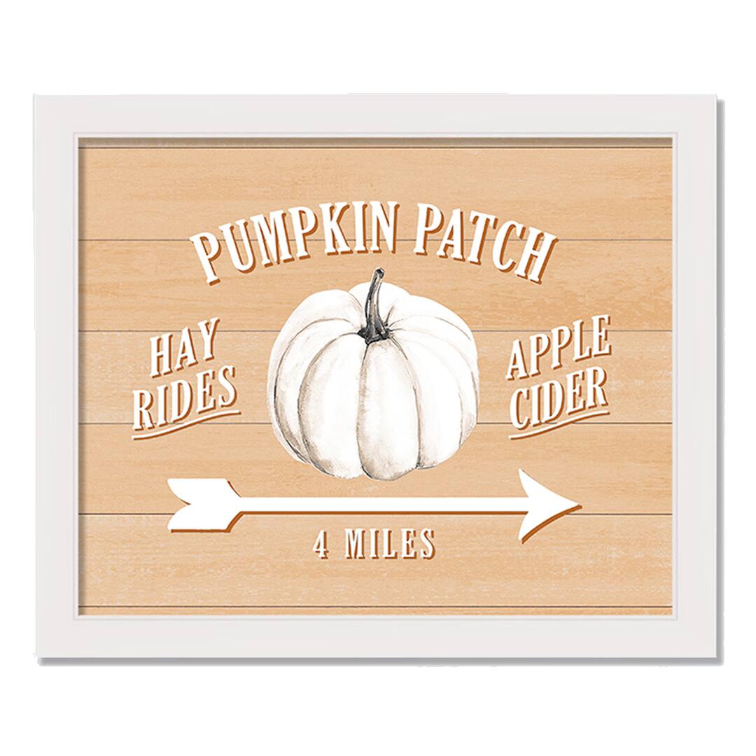Pumpkin Patch White Framed Print Wall Art