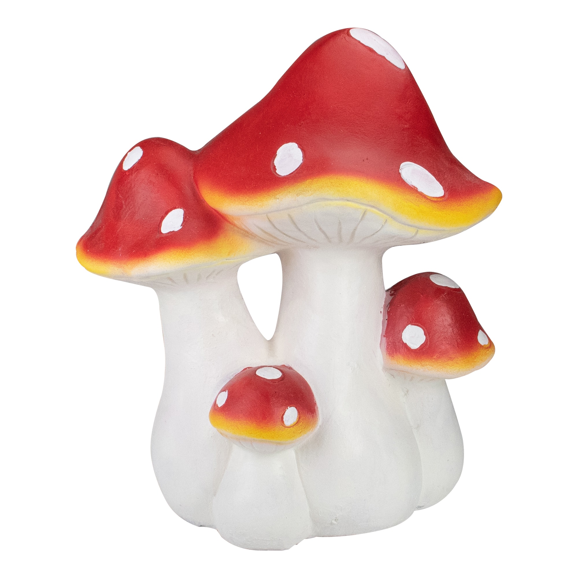 16.75&#x22; White &#x26; Red Mushrooms Outdoor Garden D&#xE9;cor