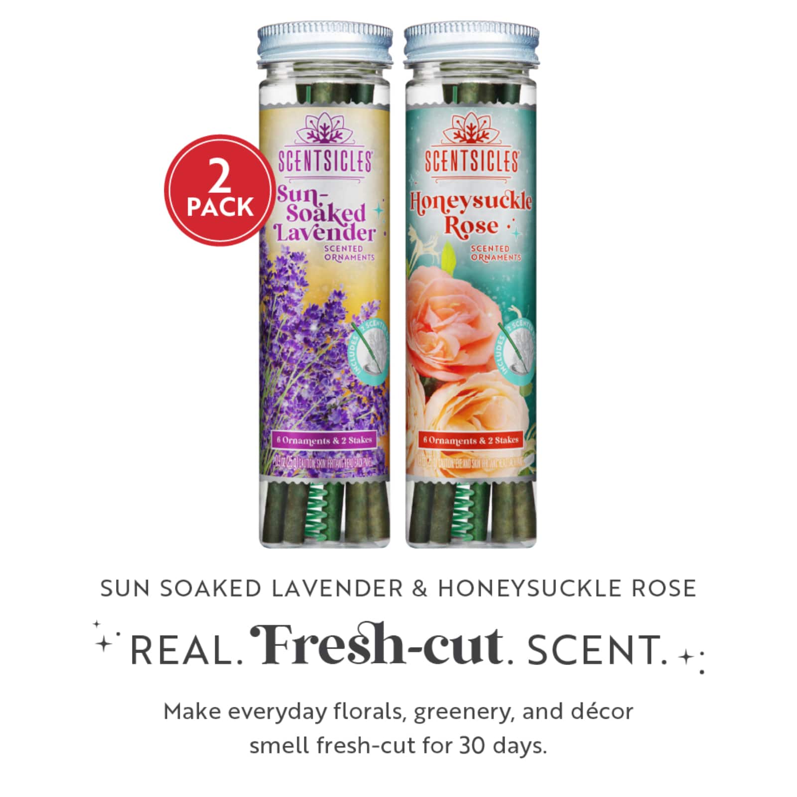 Scentsicles Stick Sun-Soaked Lavender and Honeysuckle Rose, 2 pack of 6