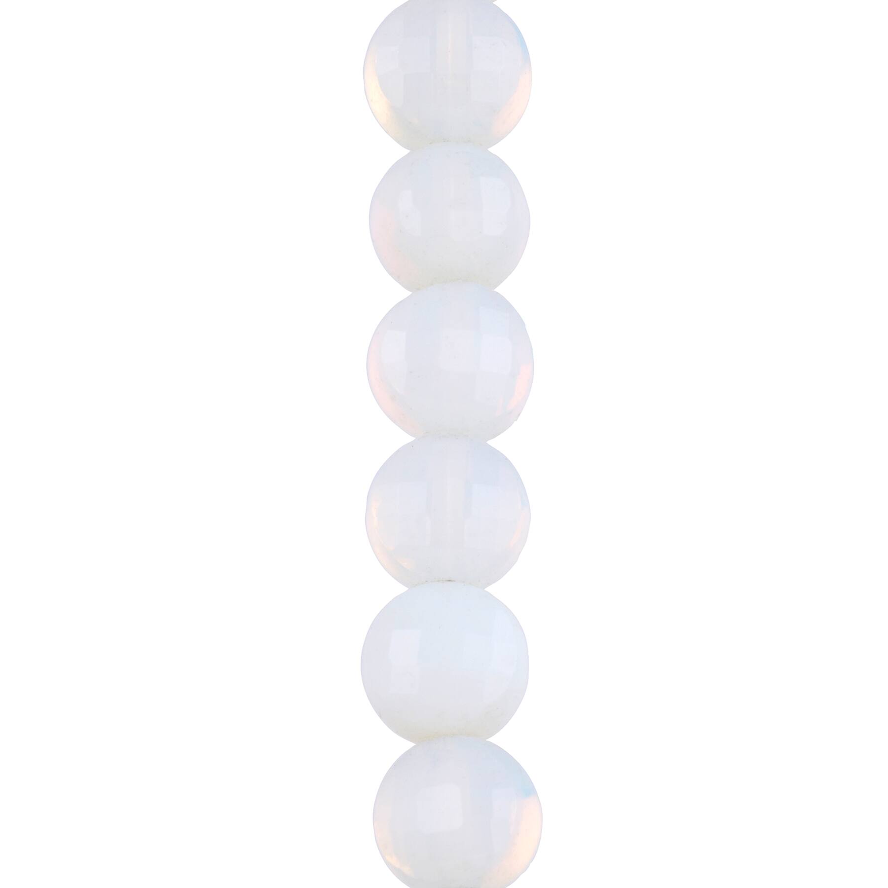 12 Pack: White Faceted Glass Coin Beads, 8mm by Bead Landing™