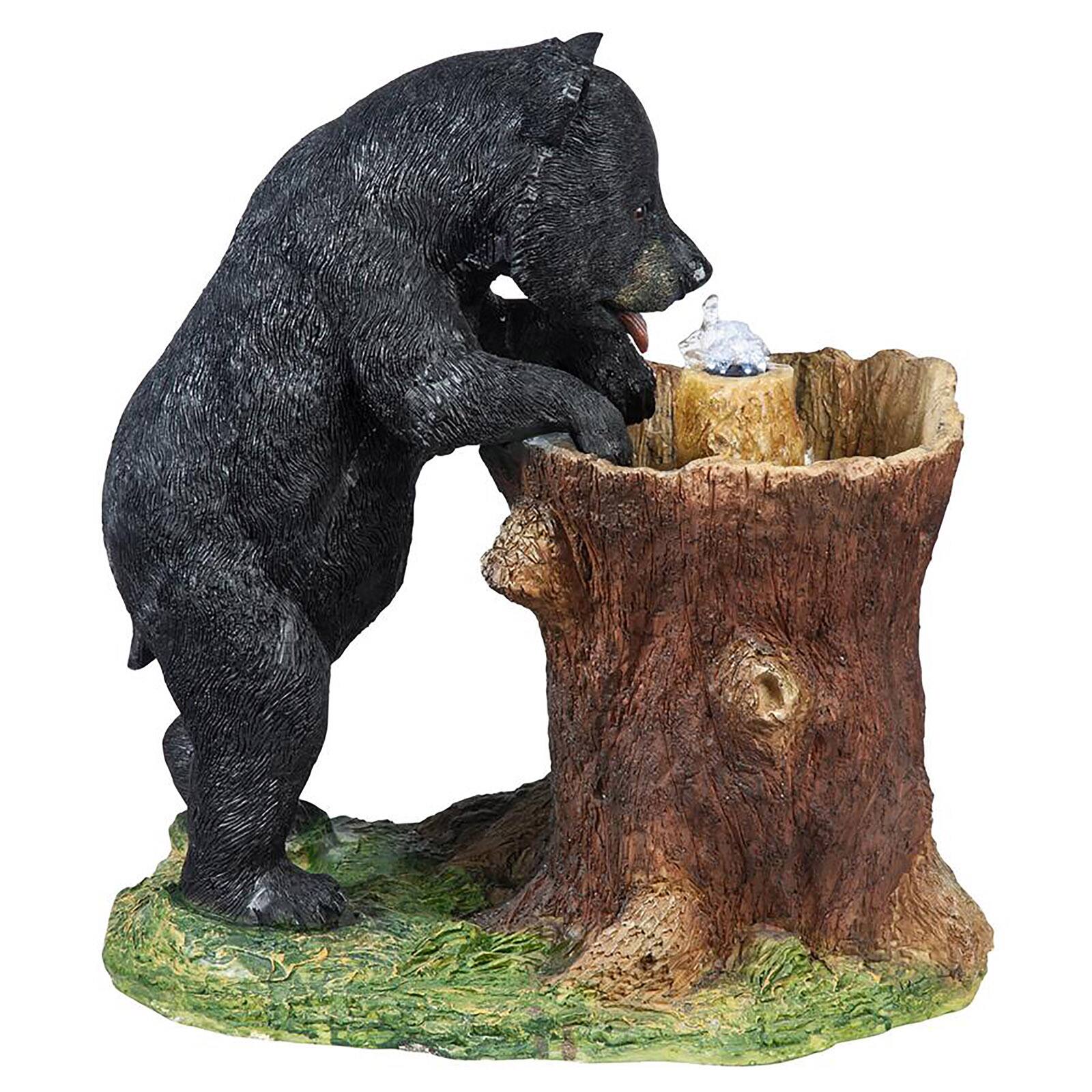 Design Toscano Guzzling Gulp Black Bear Garden Fountain