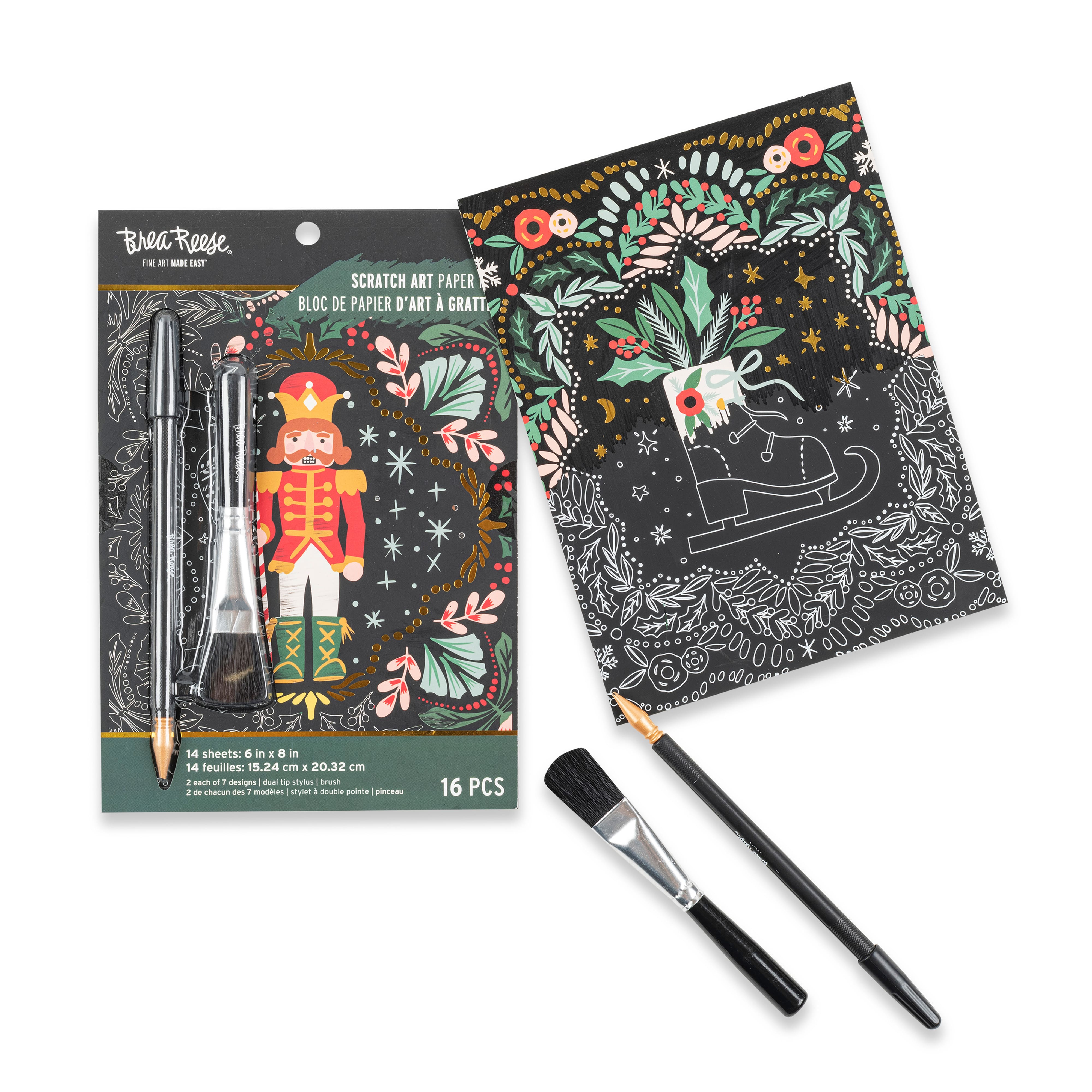 Brea Reese&#x2122; 6&#x22; x 8&#x22; Holiday Icons Scratch Art Paper Pad