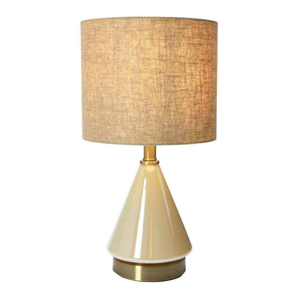 Hello Honey® 20" Cream Glass Table Lamp with Linen Shade