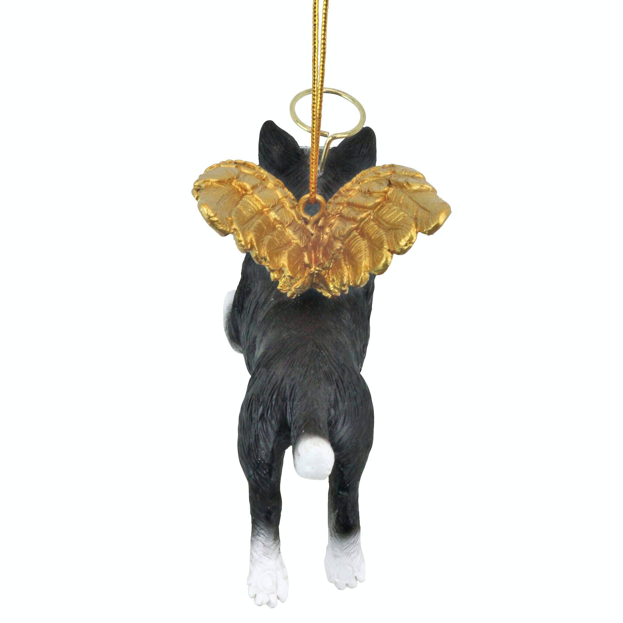 Design Toscano Honor the Pooch Border Collie Holiday Dog Angel Ornament Collection