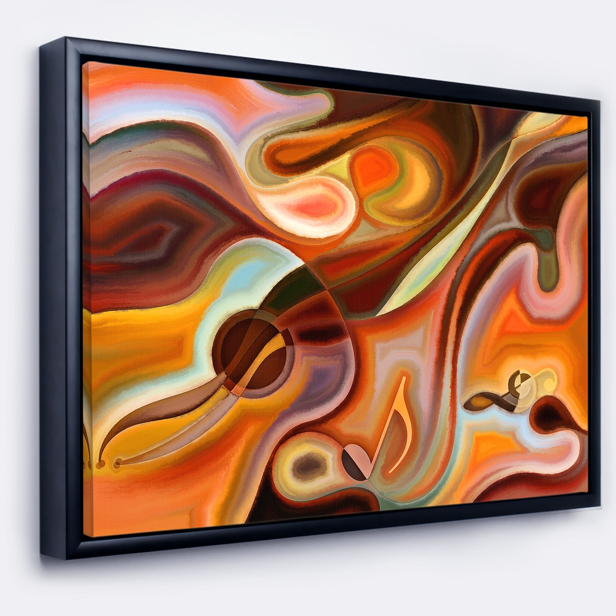 Designart - Music Dreams - Abstract Framed Canvas Art Print