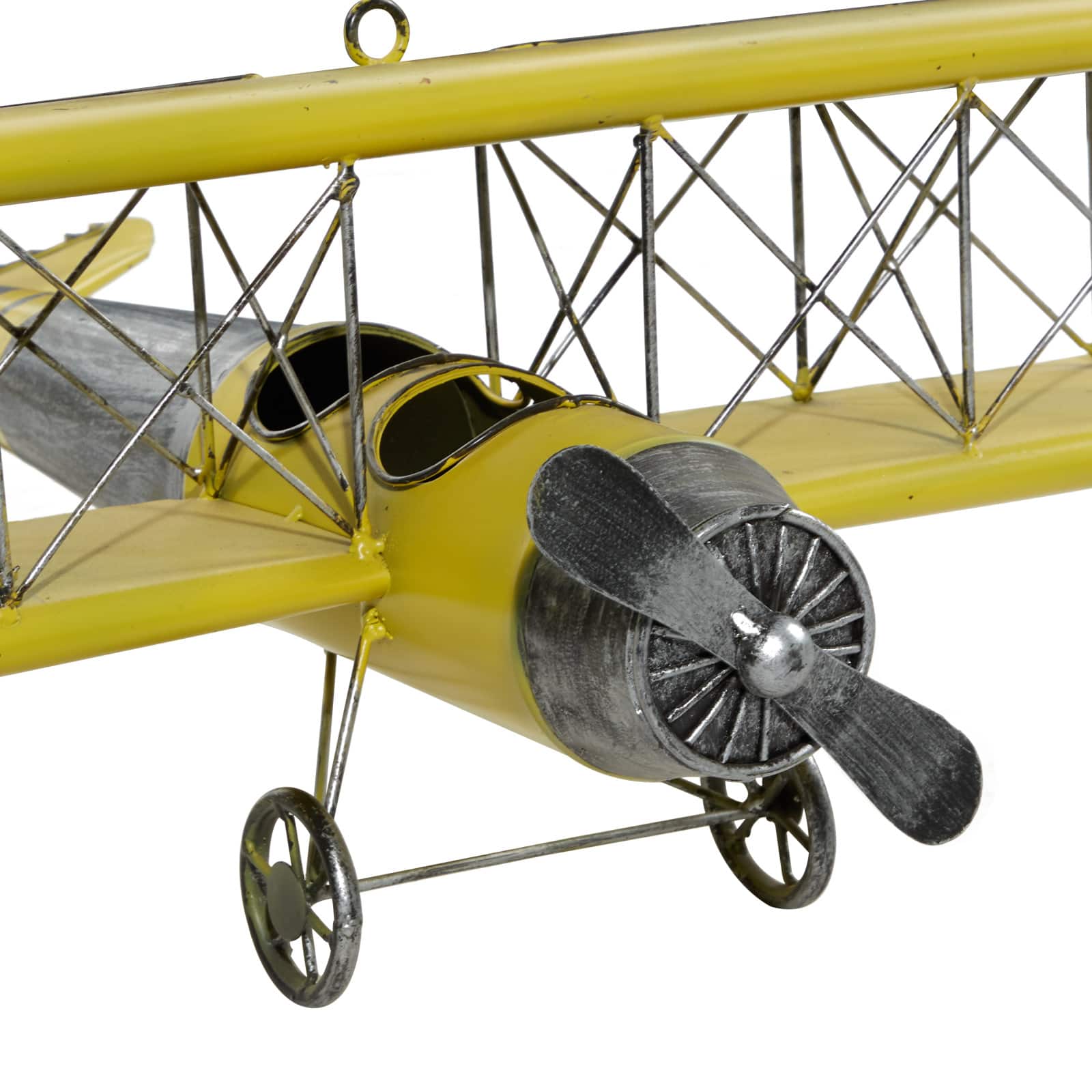 Yellow Retro Airplane Hanging Airplane Accent