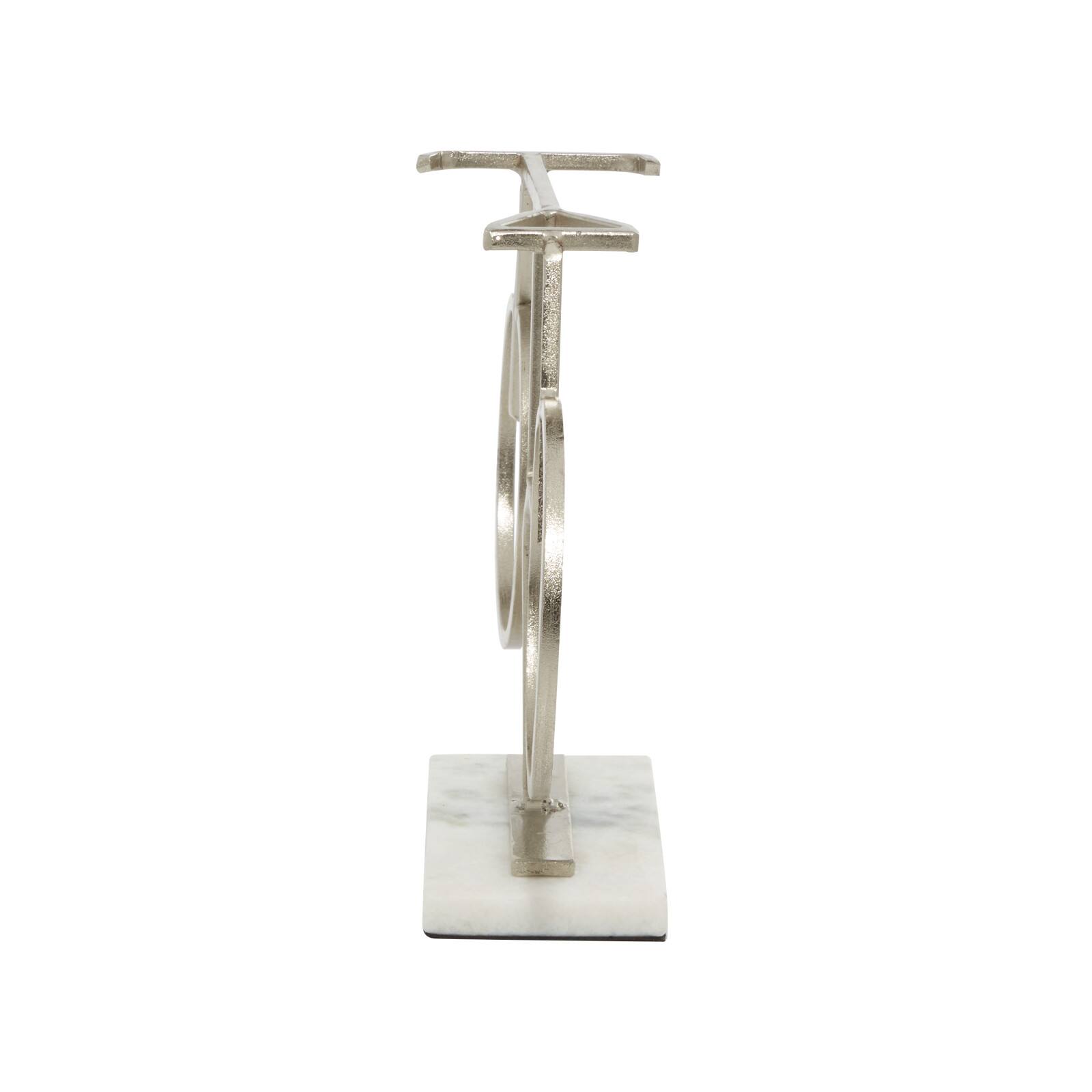 13&#x22; Silver Metal Contemporary Bicycle Sculpture