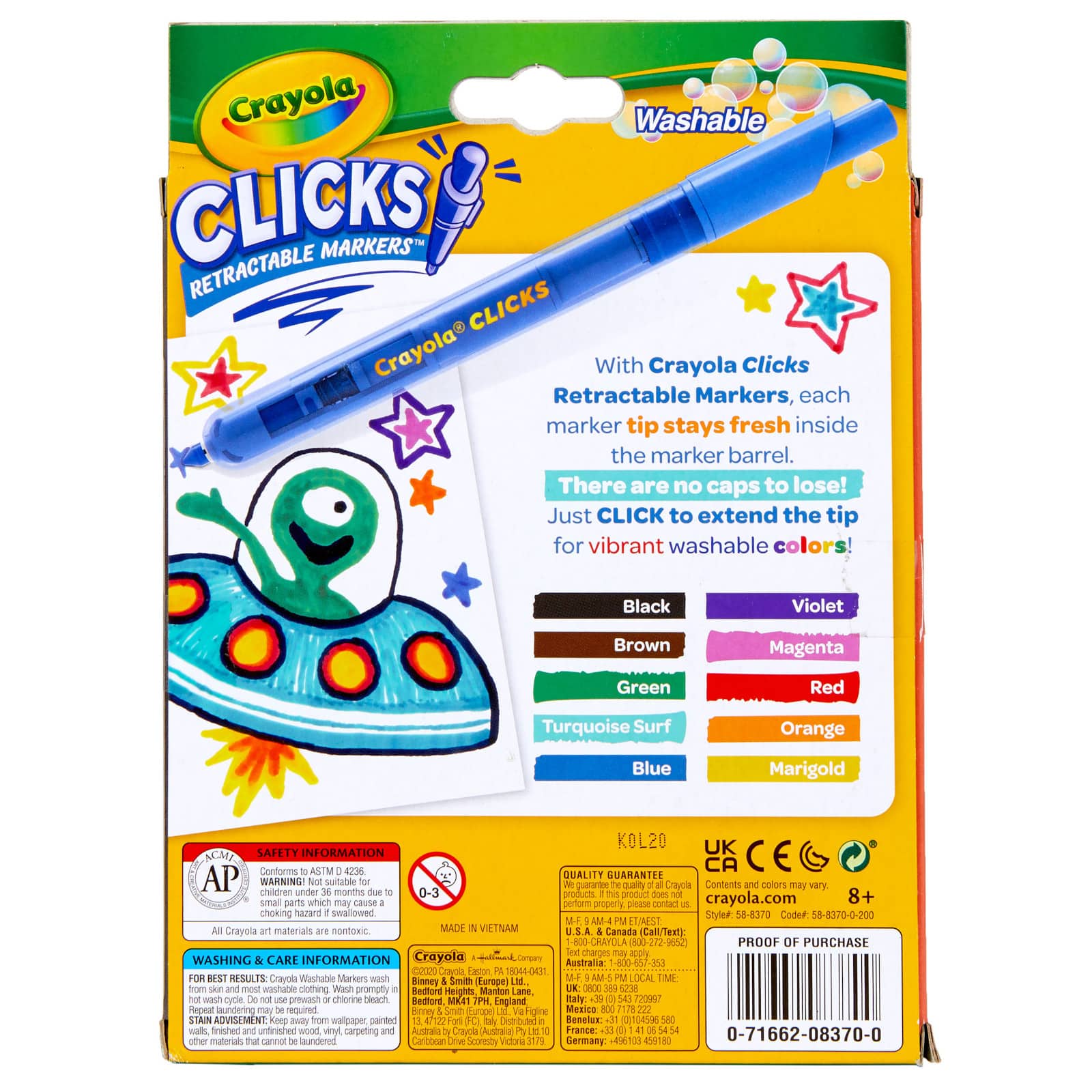 8 Packs: 10 ct. (80 total) Crayola® Clicks Retractable Markers™