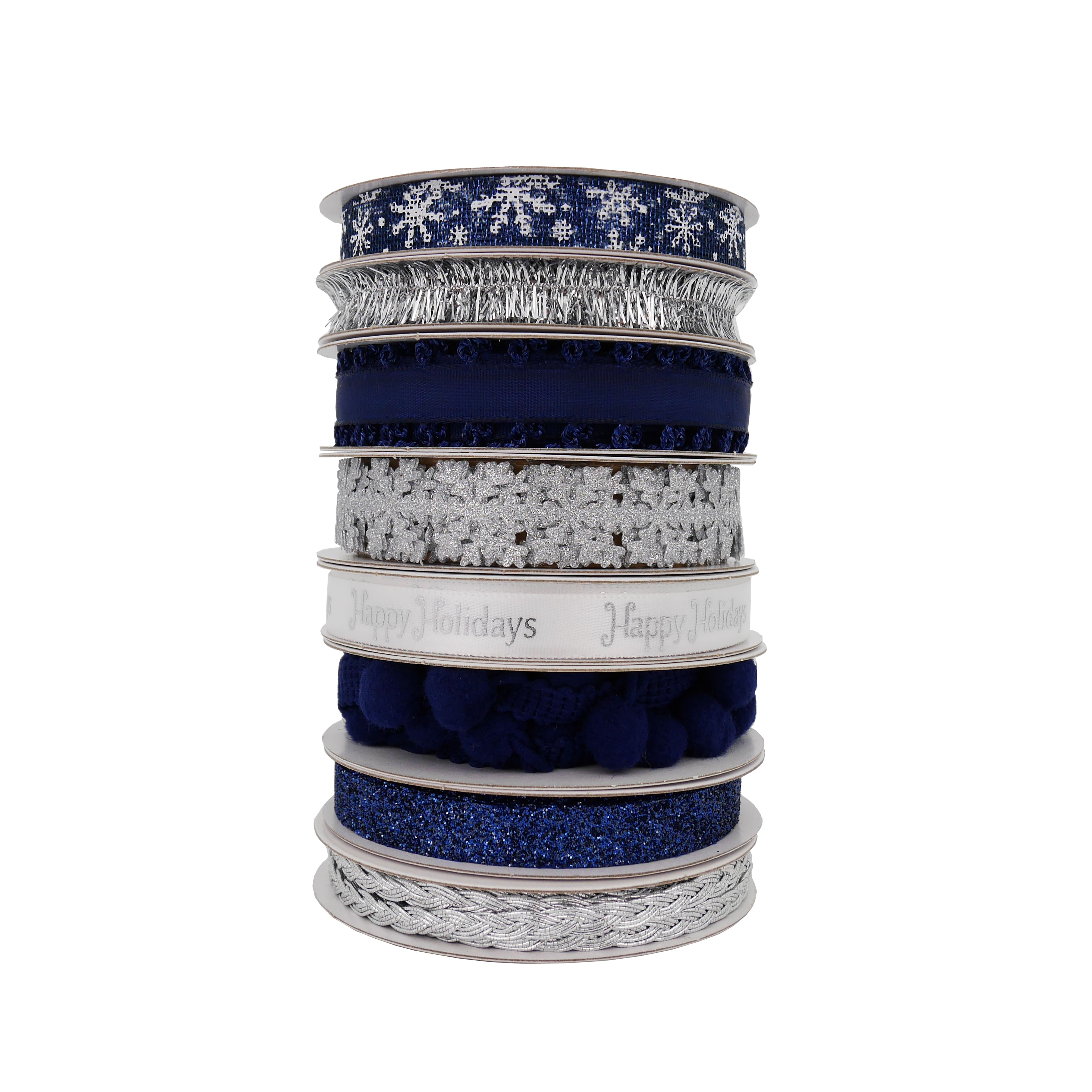 Blue &#x26; Silver Value Pack Ribbon by Celebrate It&#xAE; Christmas