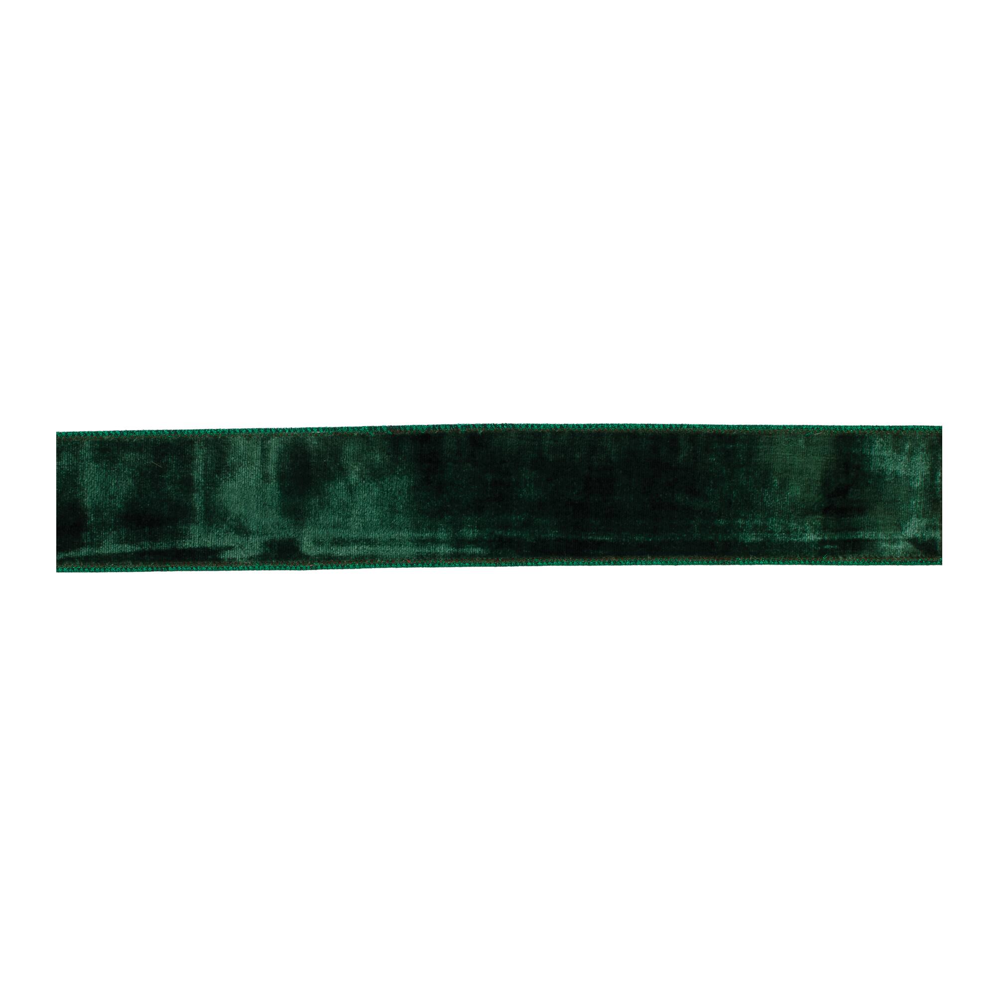 2.5" x 5yd. Deep Green Wired Viscose Ribbon, 2ct.