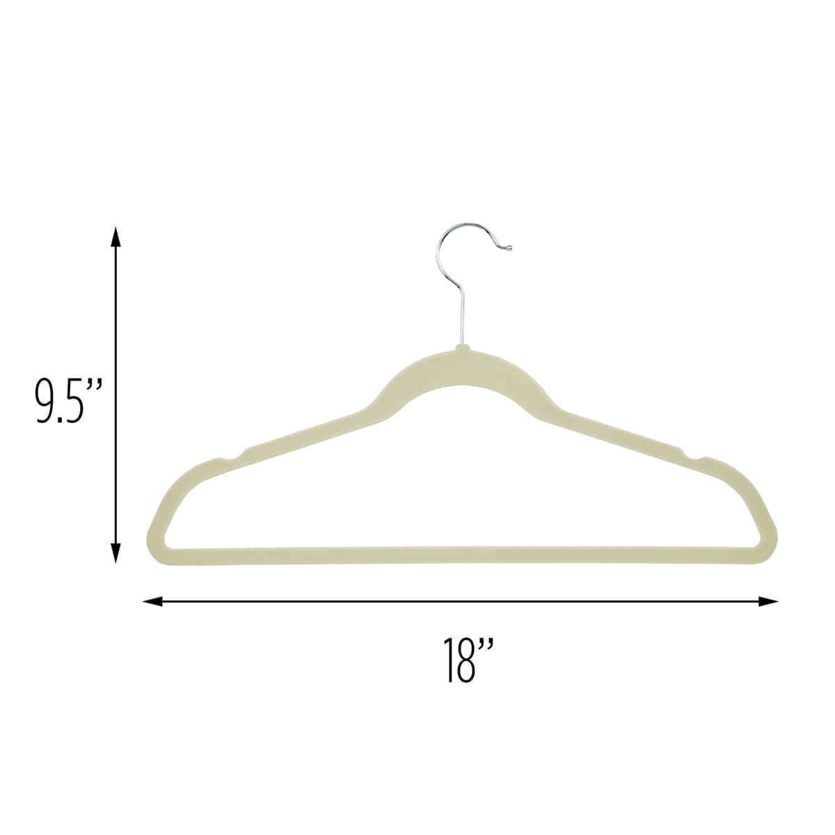 Honey Can Do White Slim-Profile Non-Slip Velvet Hangers, 50ct.