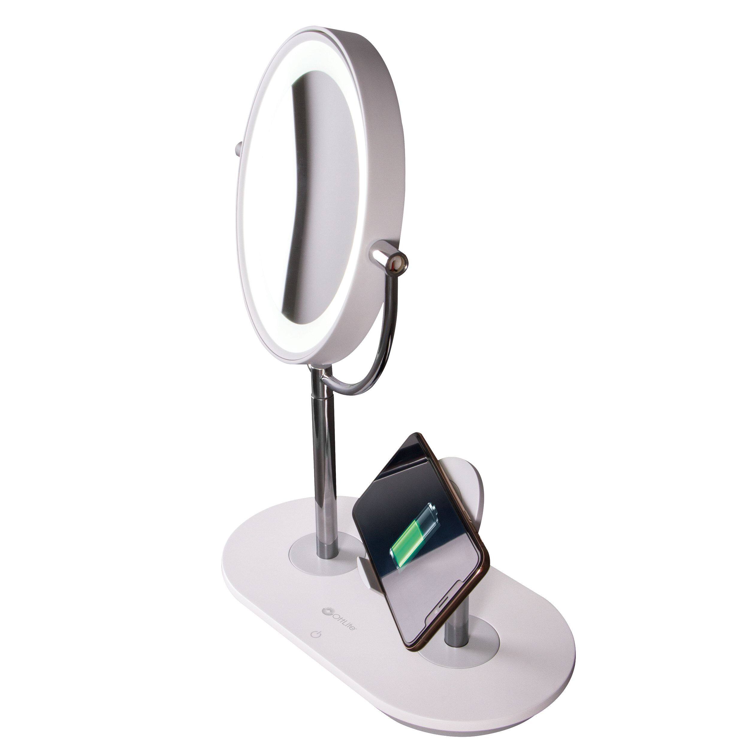 OttLite 15.65" Wireless Charging LED Makeup Mirror