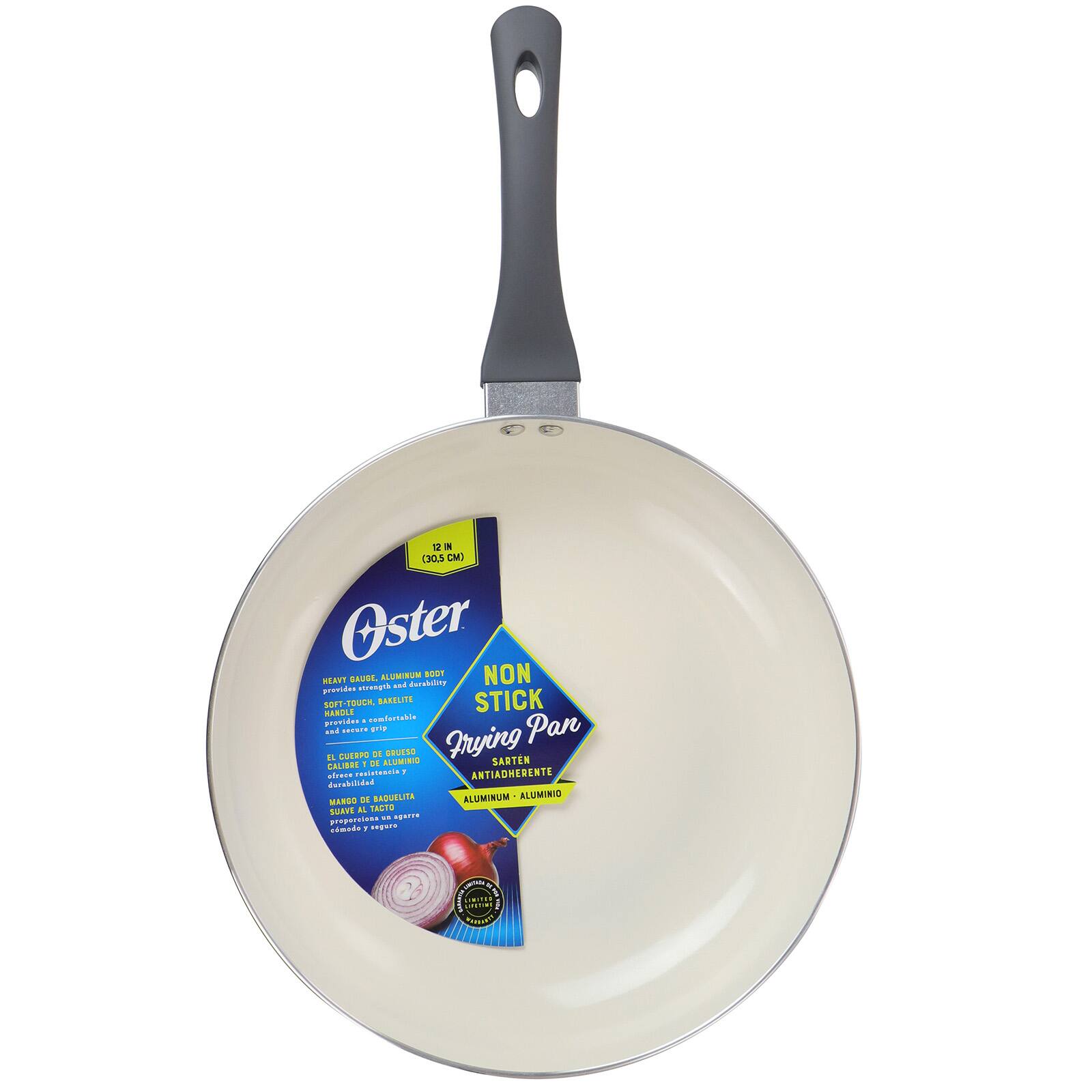 Oster Ridge Valley 12" Gray Aluminum Nonstick Frying Pan