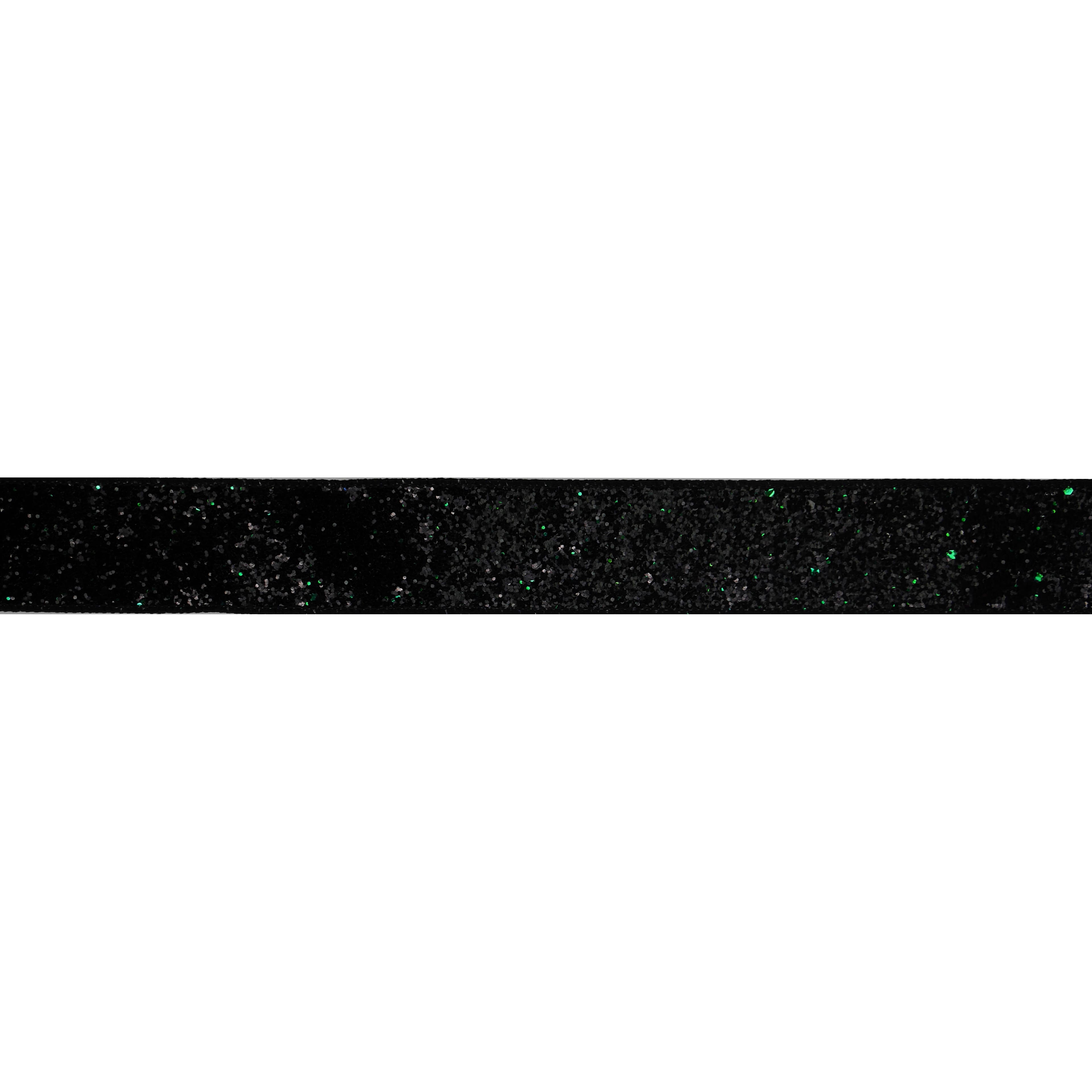 1.5&#x22; x 10yd. Black Glitter Wired Taffeta Ribbon by Celebrate It&#xAE; Halloween