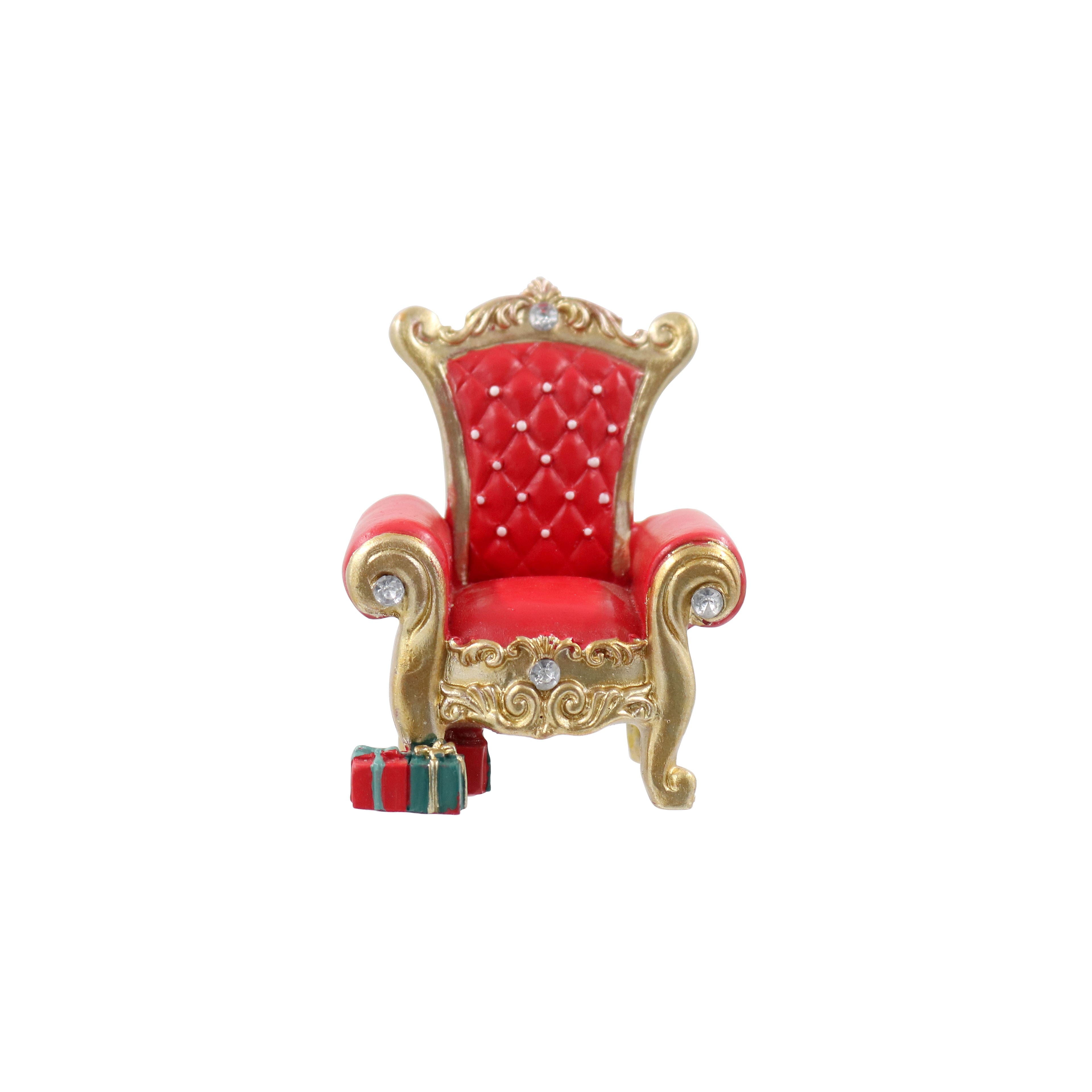 Mini Red &#x26; Gold Santa&#x27;s Chair by Ashland&#xAE;