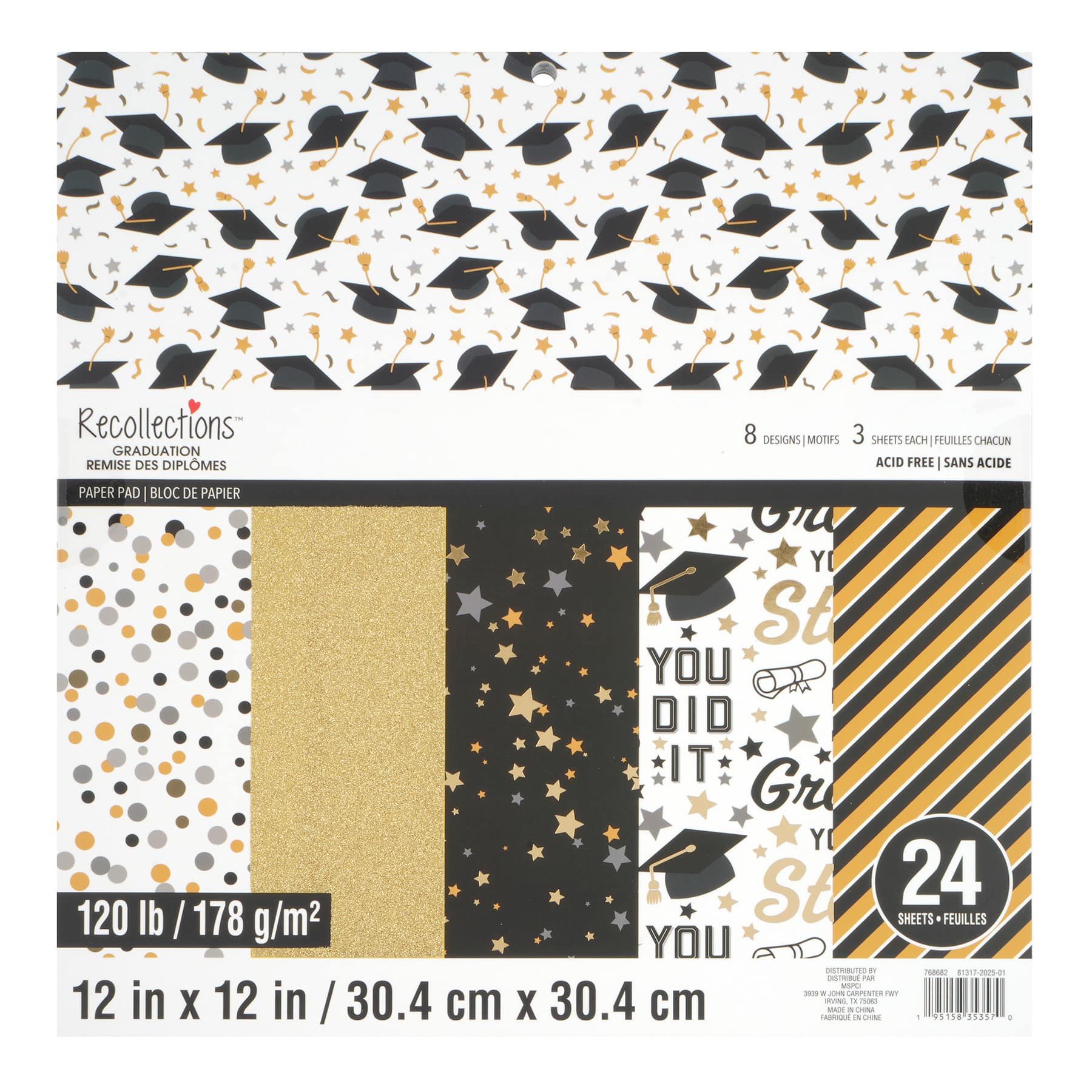 12&#x22; x 12&#x22; Graduation 120lb. Paper Pad by Recollections&#x2122;, 24 Sheets