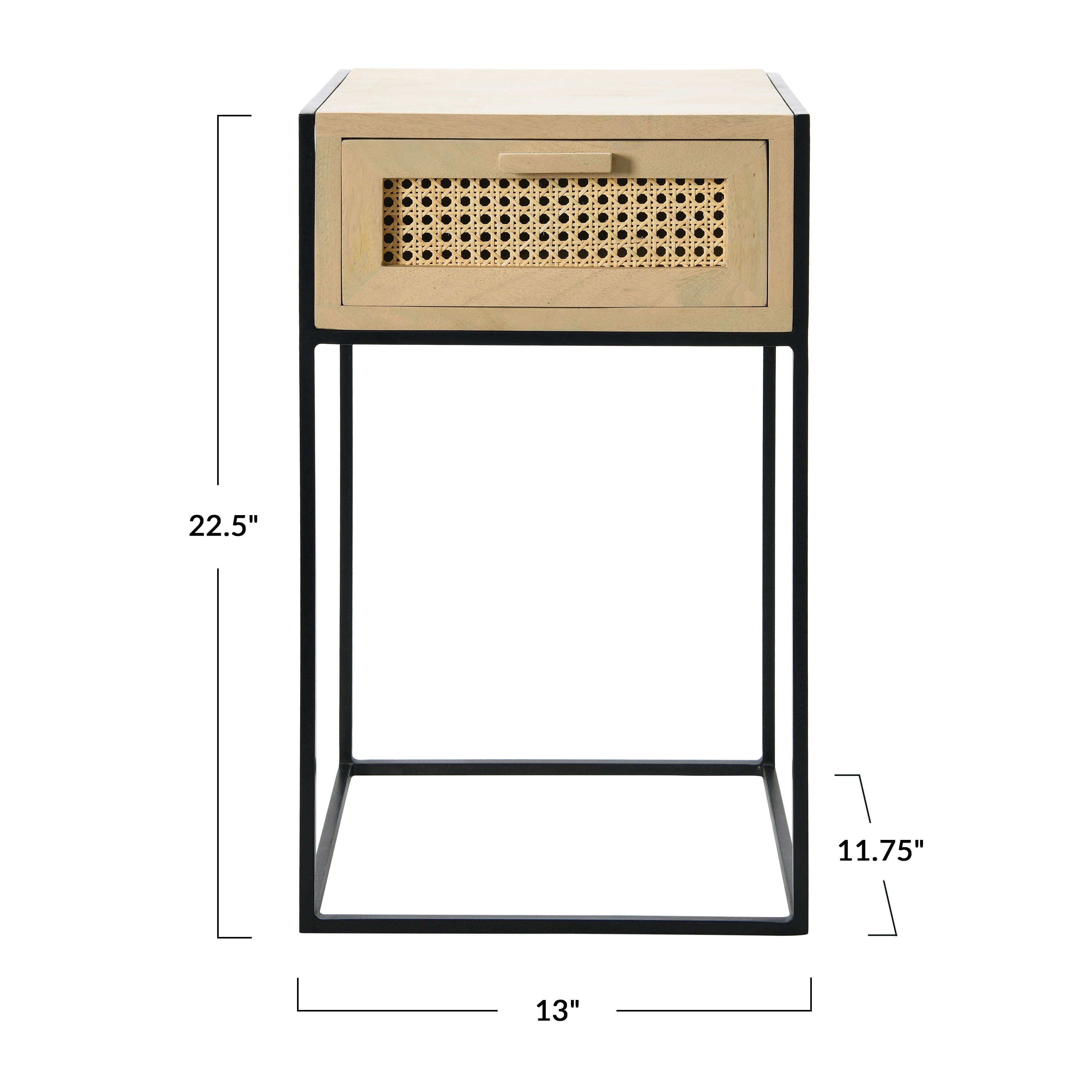 Hello Honey® 22" Natural Cane & Mango Wood End Table