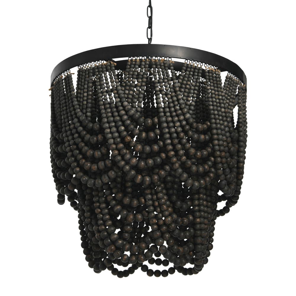 Hello Honey® 27.5" 2-Tier Draped Wood Bead Chandelier