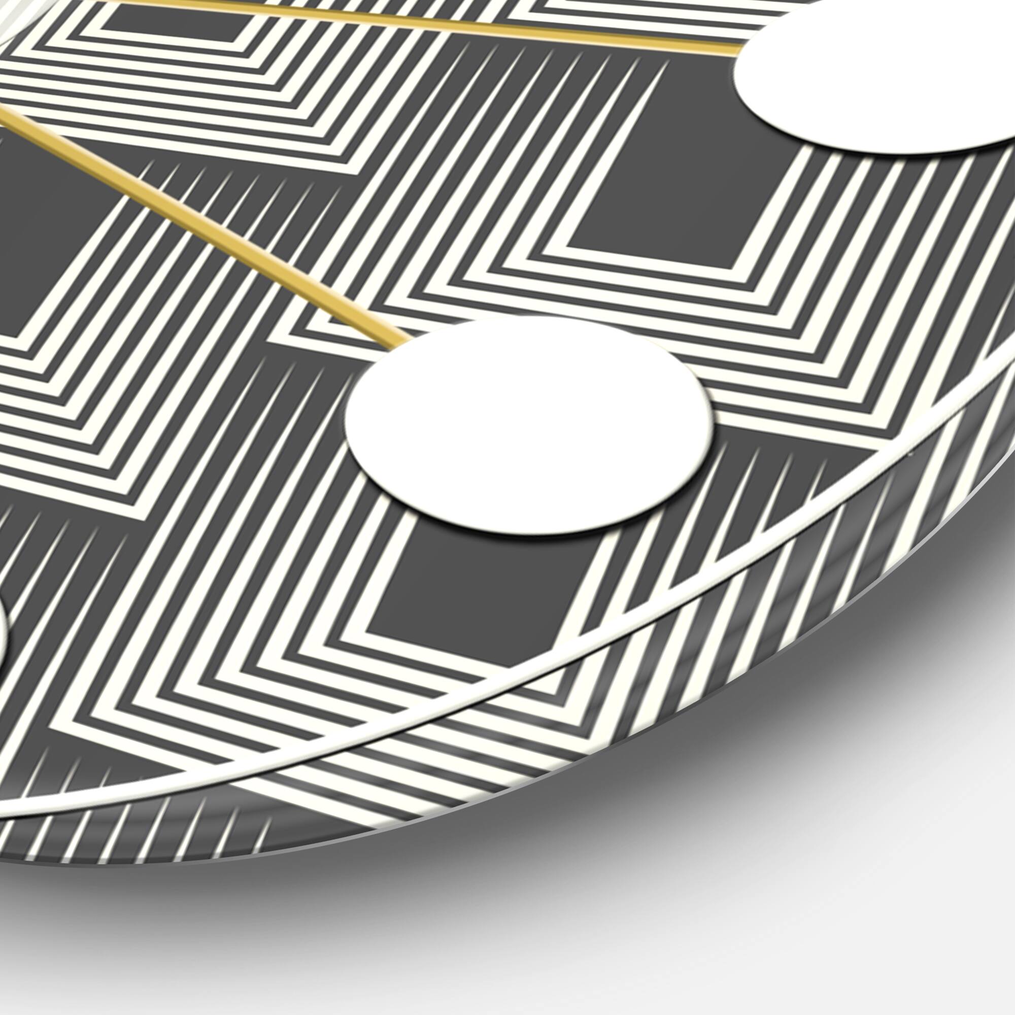 Designart 'Mimimal Black And White Design I Mid-Century Modern Wall Clock