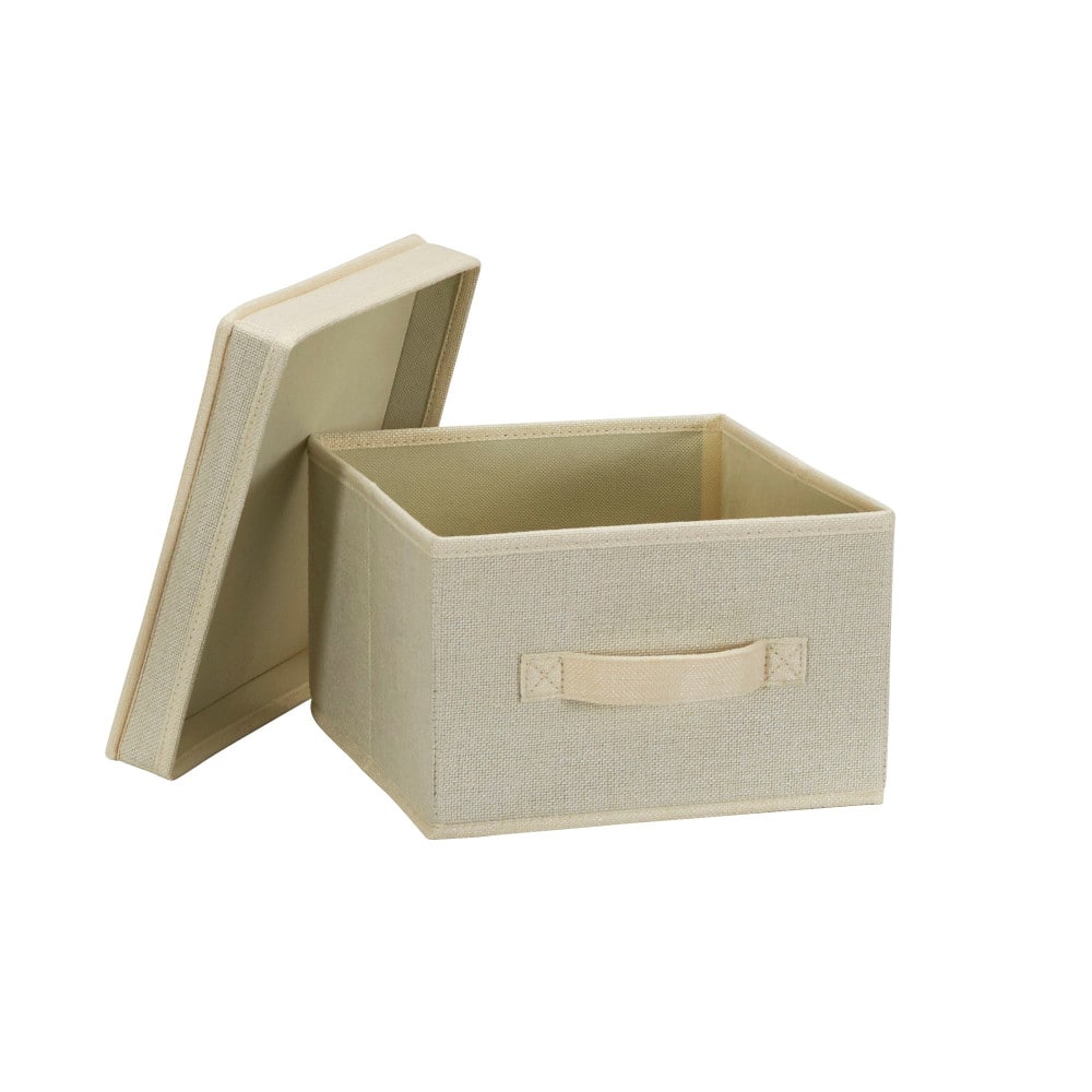 Household Essentials Fabric Storage Bin with Lid, 2ct.