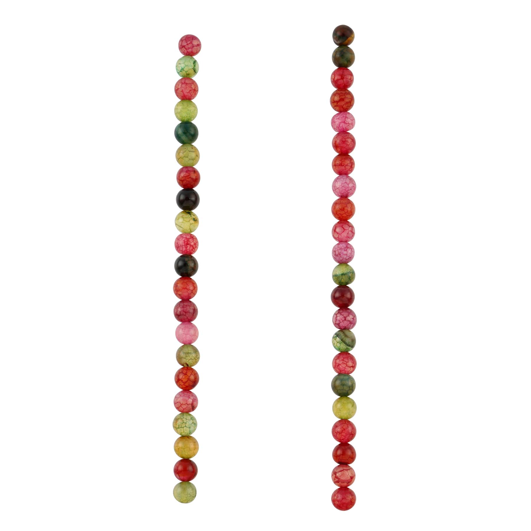 Multicolor Crackled Agate Round Beads by Bead Landing&#x2122;
